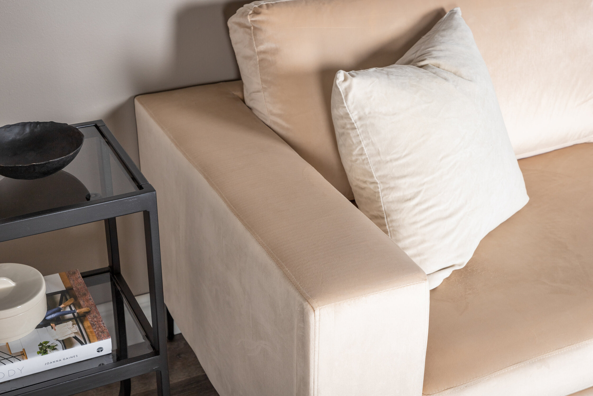 Nohr 3-zits Bank 'Laqueta' Velvet, kleur Beige