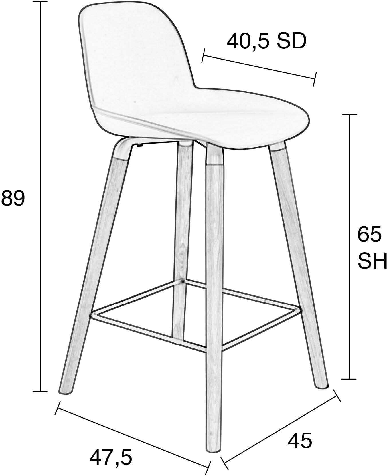 Zuiver Barstoel 'Albert Kuip' PP, kleur Zwart (zithoogte 65cm)