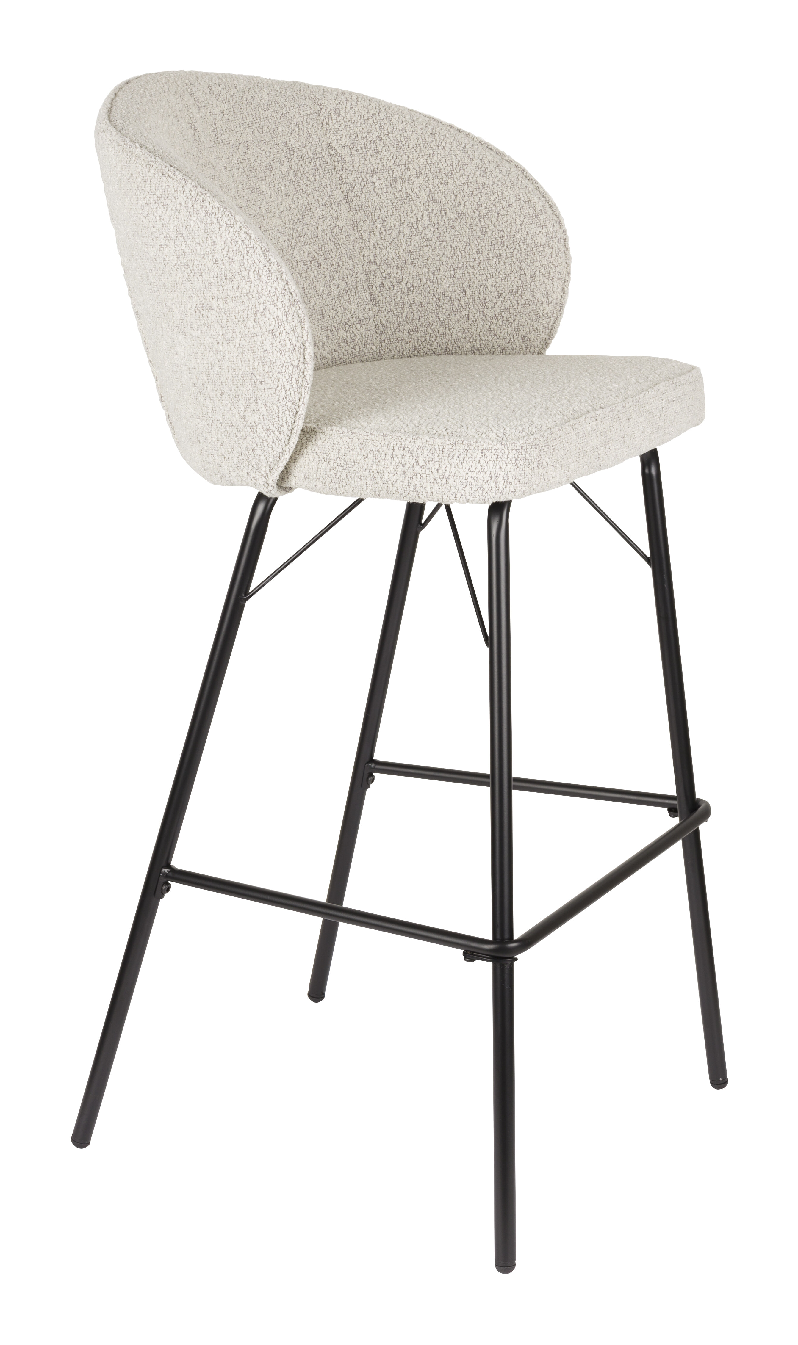 ZILT Barkruk Jacquelyne Bouclé - Beige (zithoogte 75cm)