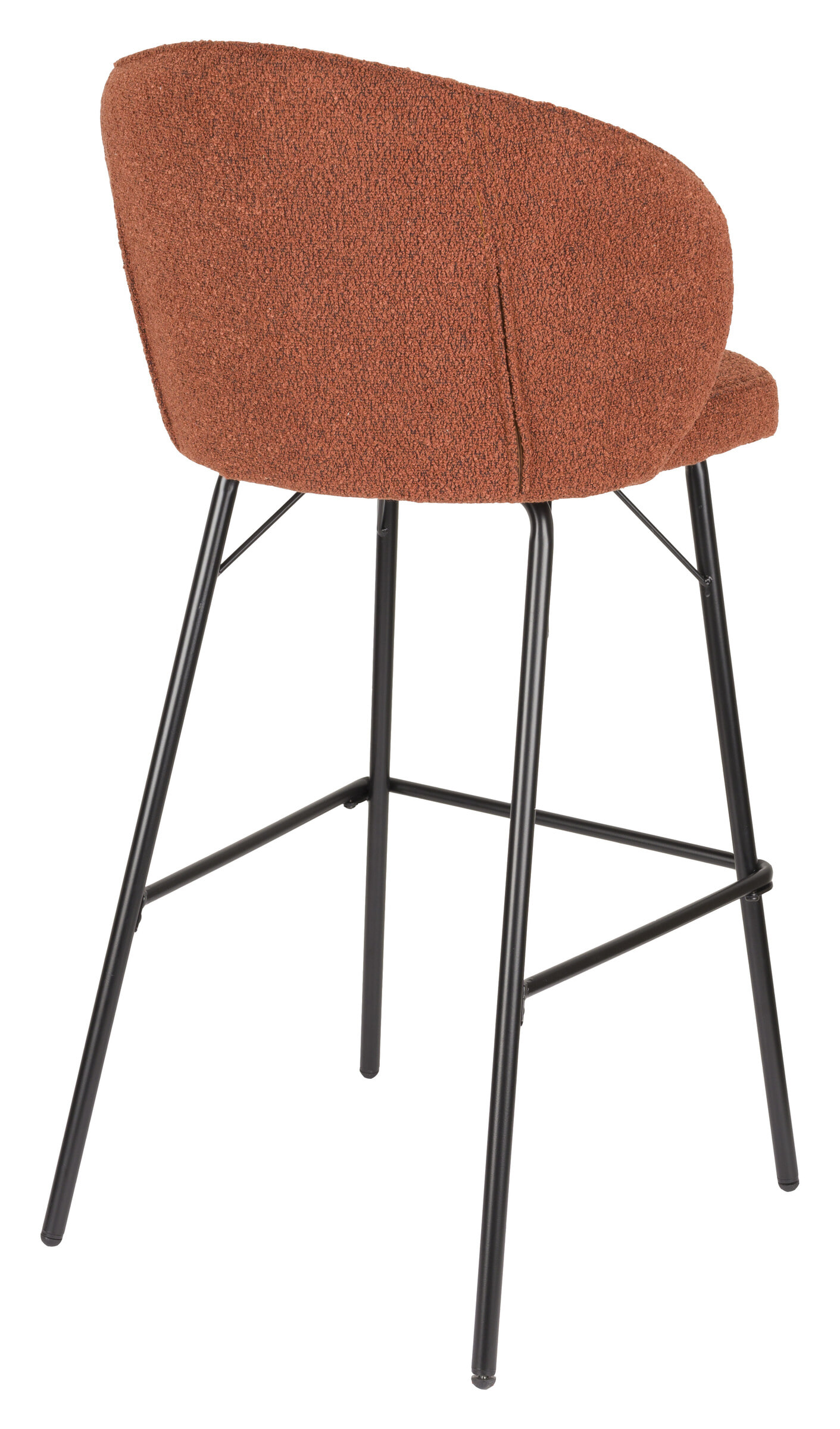 ZILT Barkruk 'Lysandra' Bouclé, kleur Terra (zithoogte 75cm)