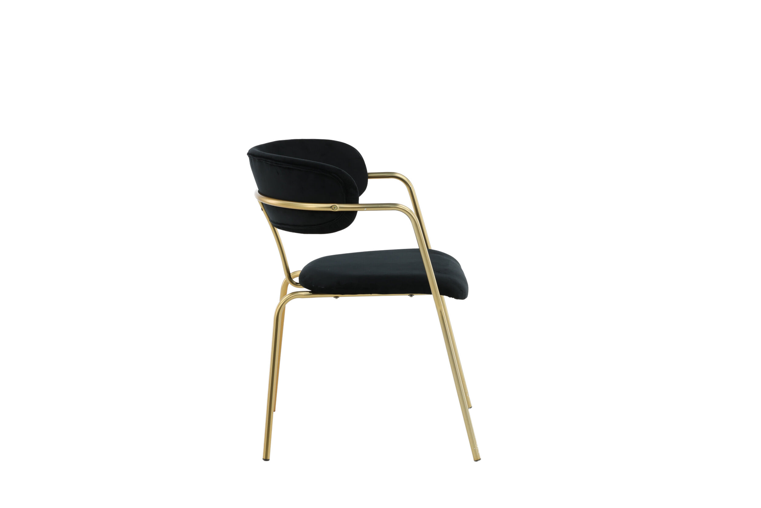 Nohr Eetkamerstoel 'Saverio' Velvet, kleur Zwart/Goud