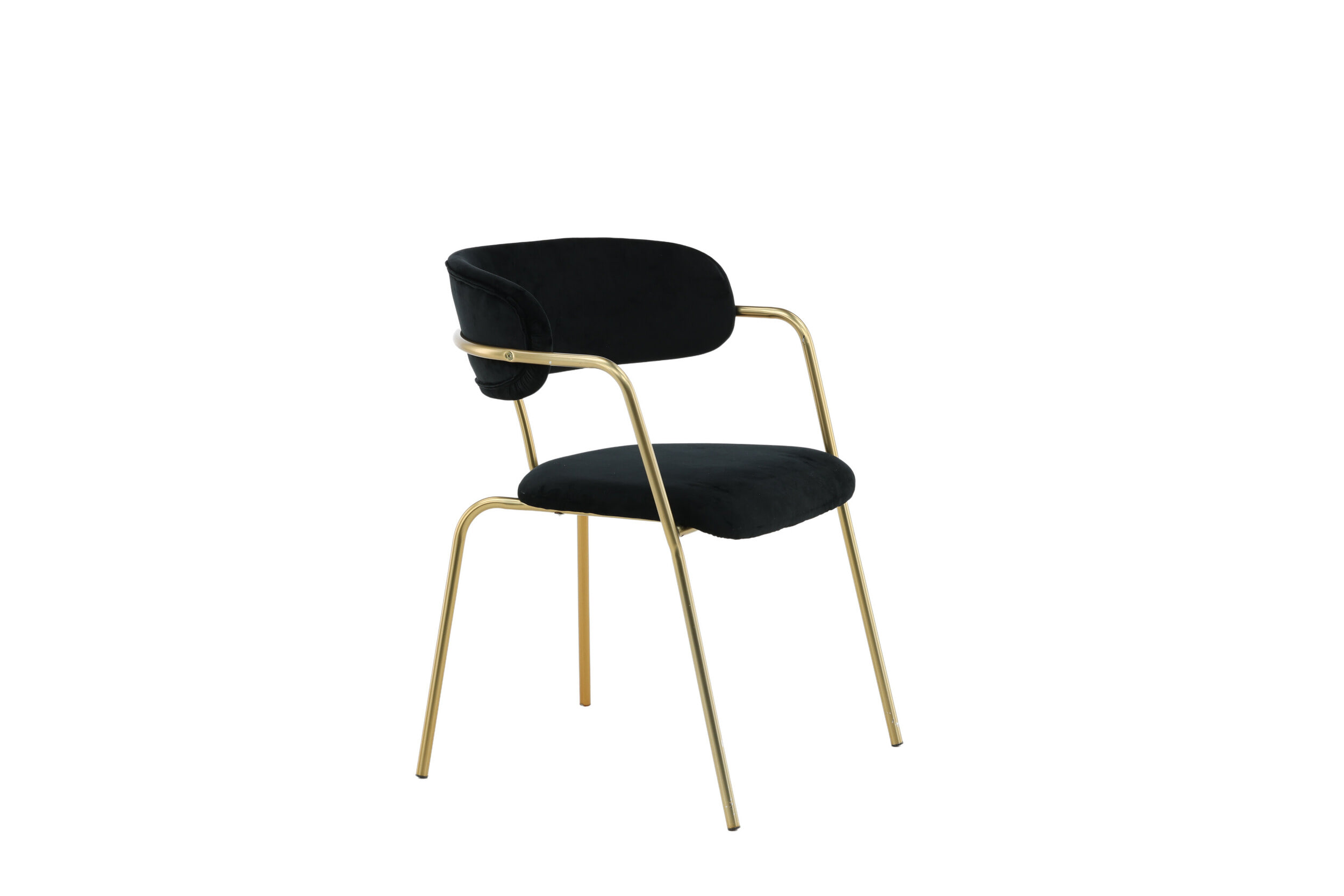 Nohr Eetkamerstoel 'Saverio' Velvet, kleur Zwart/Goud