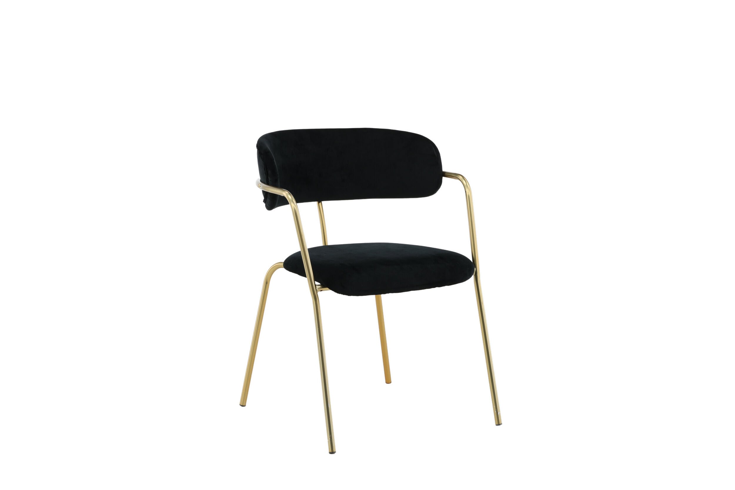 Nohr Eetkamerstoel 'Saverio' Velvet, kleur Zwart/Goud