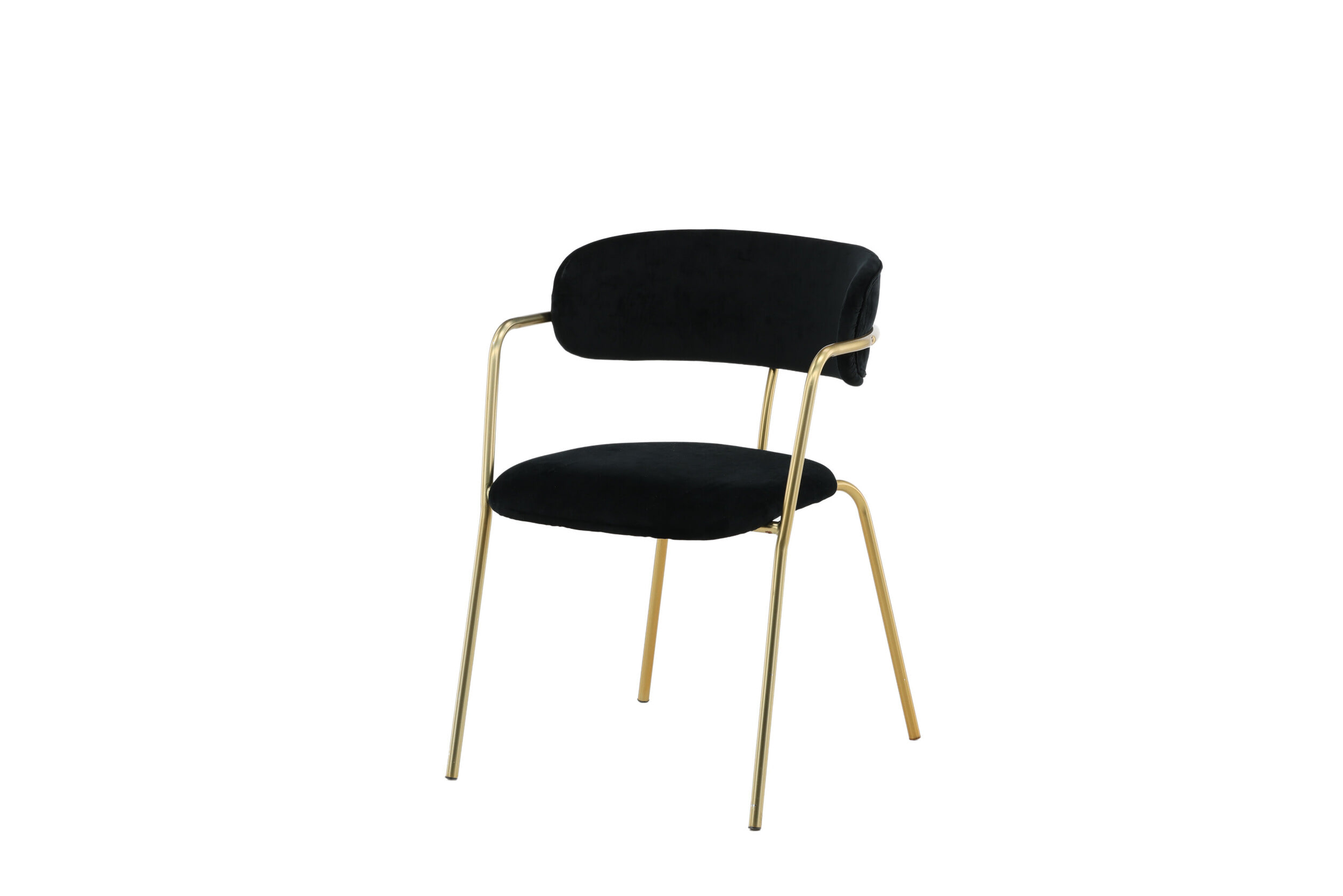 Nohr Eetkamerstoel 'Saverio' Velvet, kleur Zwart/Goud