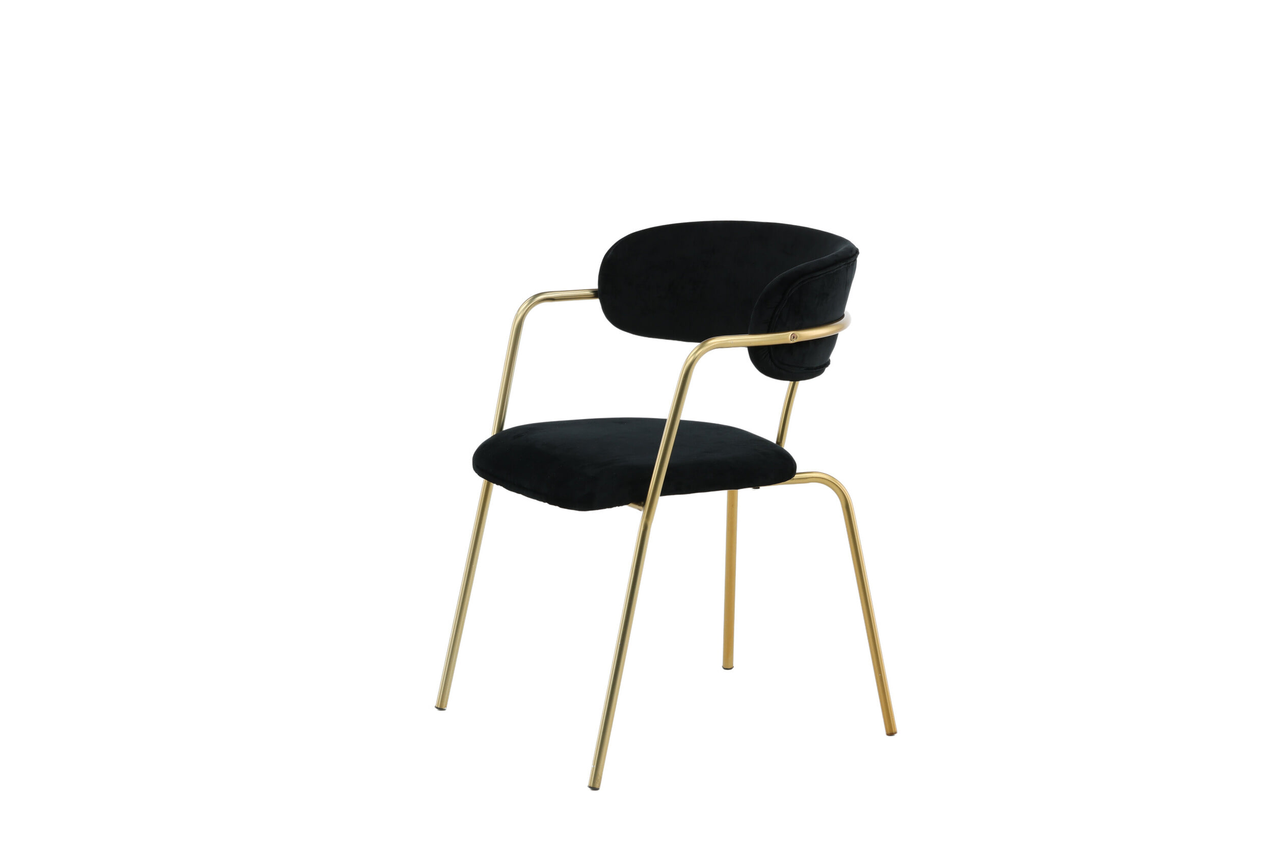 Nohr Eetkamerstoel 'Saverio' Velvet, kleur Zwart/Goud
