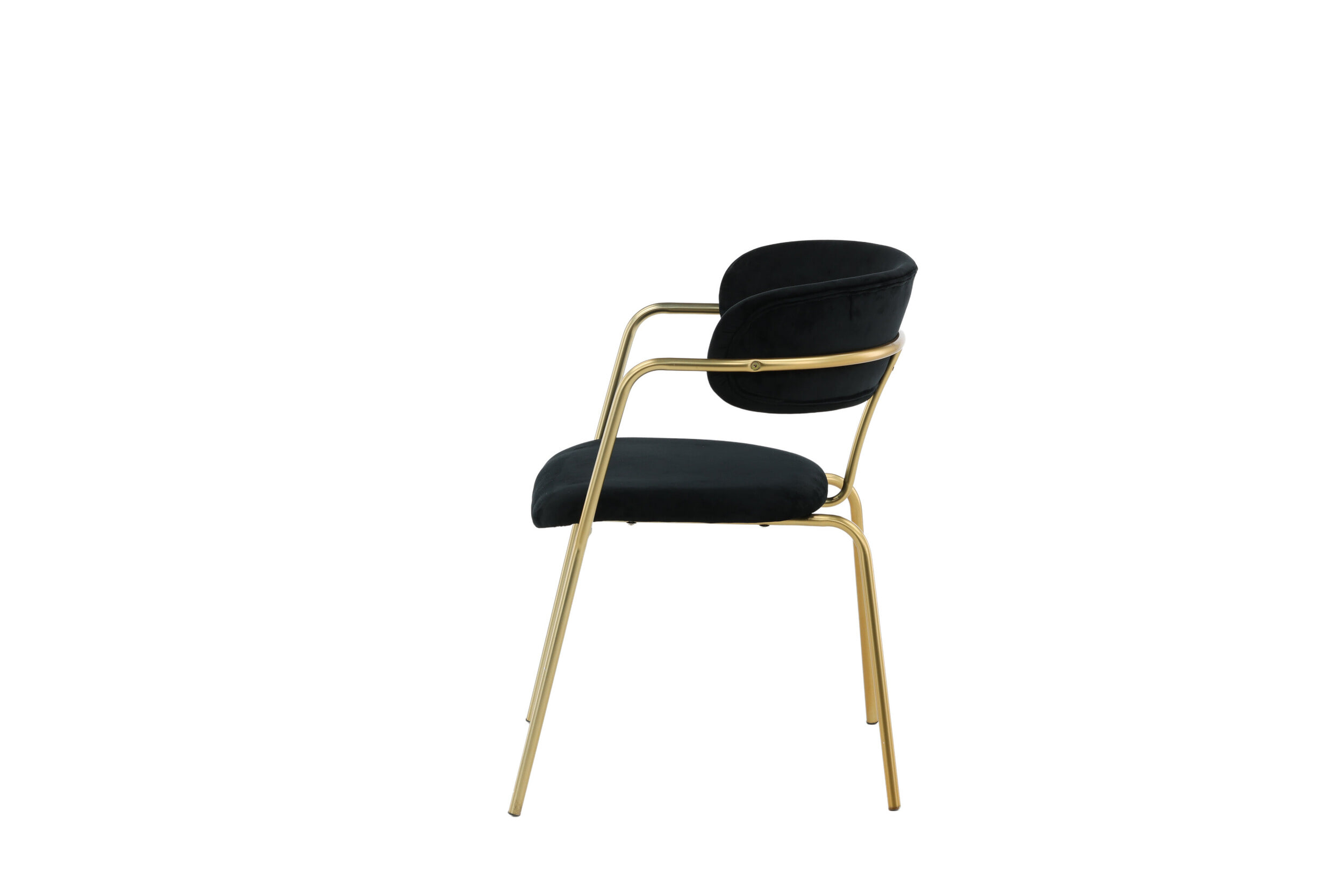Nohr Eetkamerstoel 'Saverio' Velvet, kleur Zwart/Goud