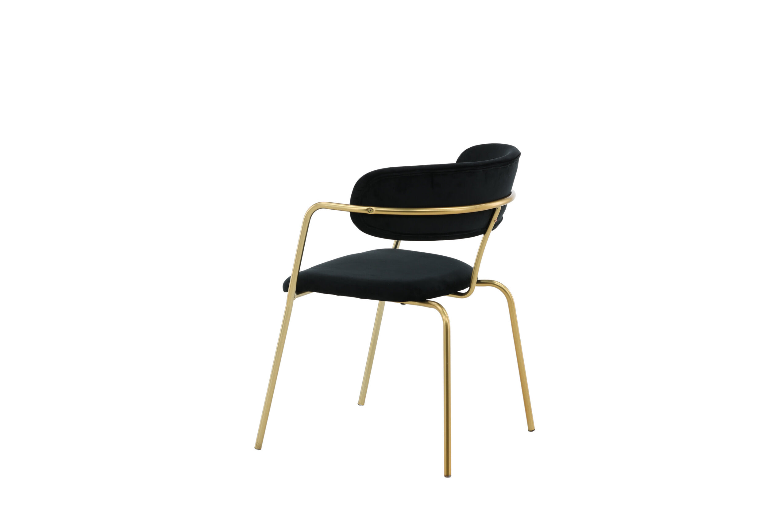 Nohr Eetkamerstoel 'Saverio' Velvet, kleur Zwart/Goud