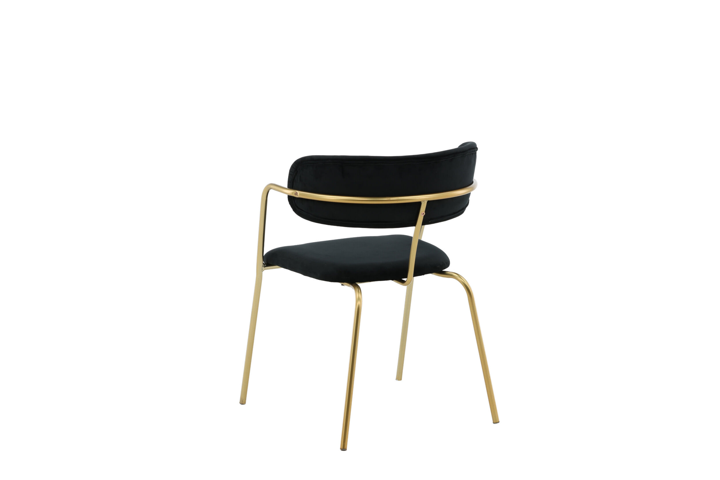 Nohr Eetkamerstoel 'Saverio' Velvet, kleur Zwart/Goud
