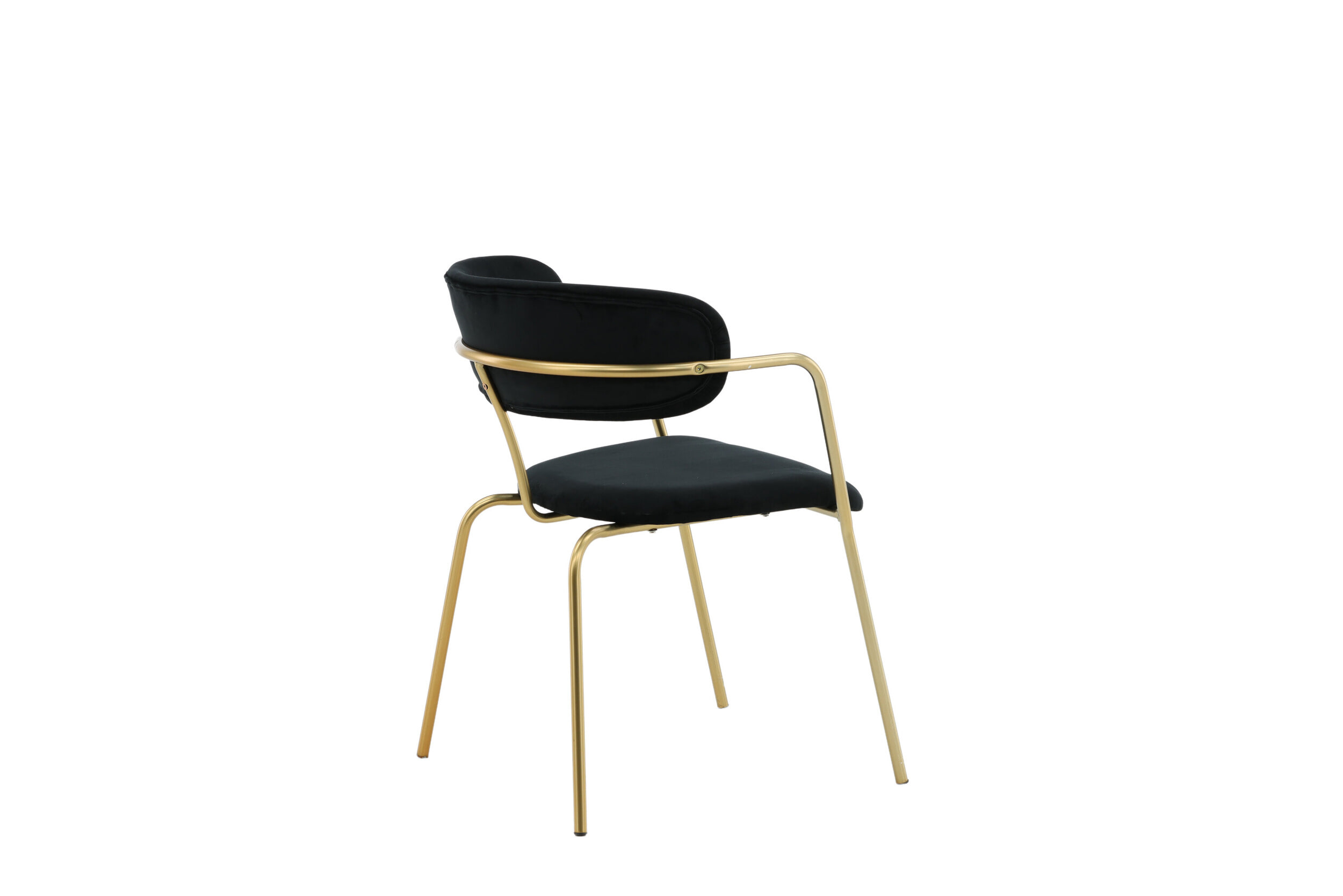 Nohr Eetkamerstoel 'Saverio' Velvet, kleur Zwart/Goud