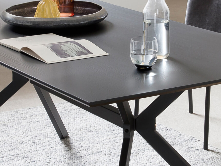 Artistiq Eettafel 'Alfonso' 180 x 90cm, kleur Zwart