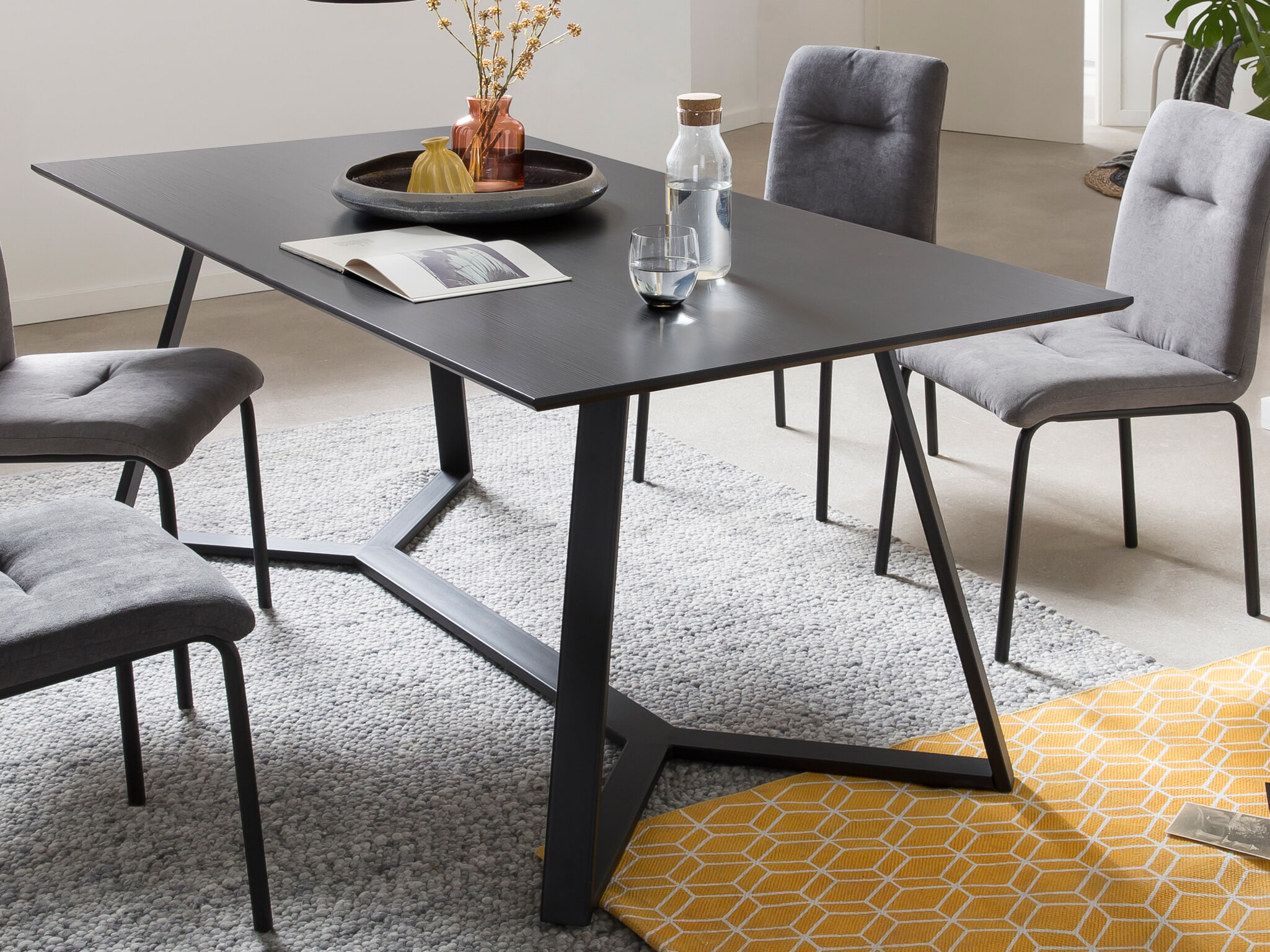 Artistiq Eettafel 'Matias' 180 x 90cm, kleur Zwart