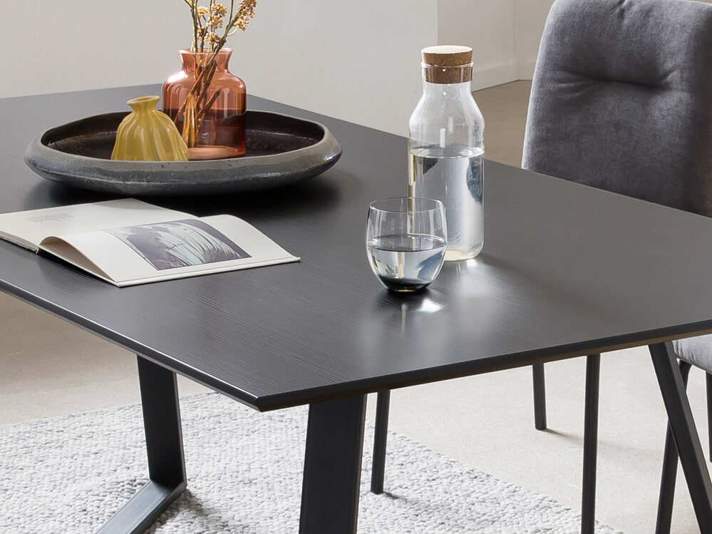 Artistiq Eettafel 'Matias' 180 x 90cm, kleur Zwart