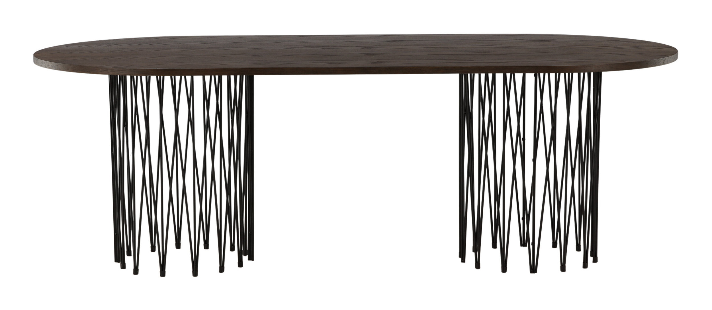 Nohr Ovale Eettafel 'Danni' 220 x 100cm, kleur Mokka