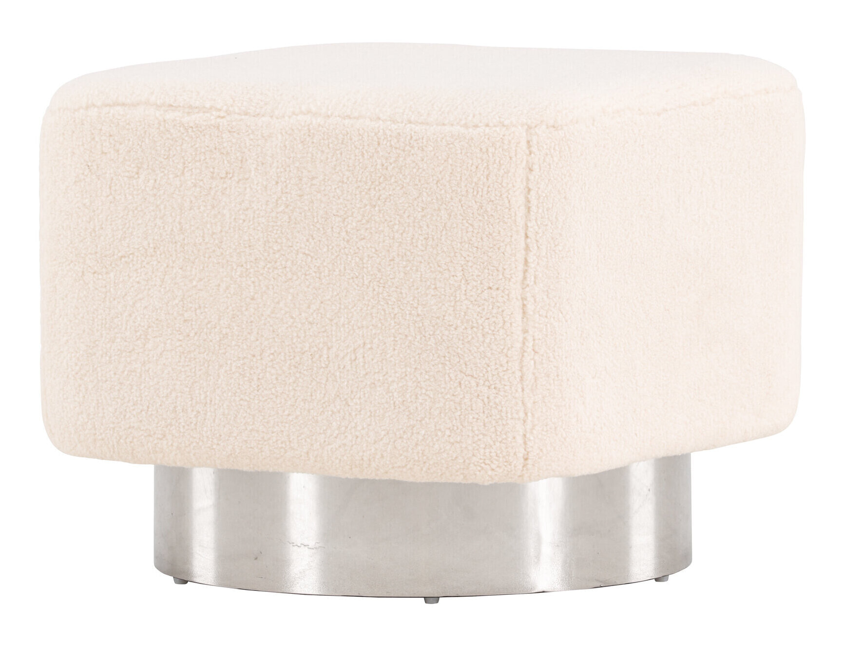 Nohr Poef 'Montey' Fleece, kleur Off White