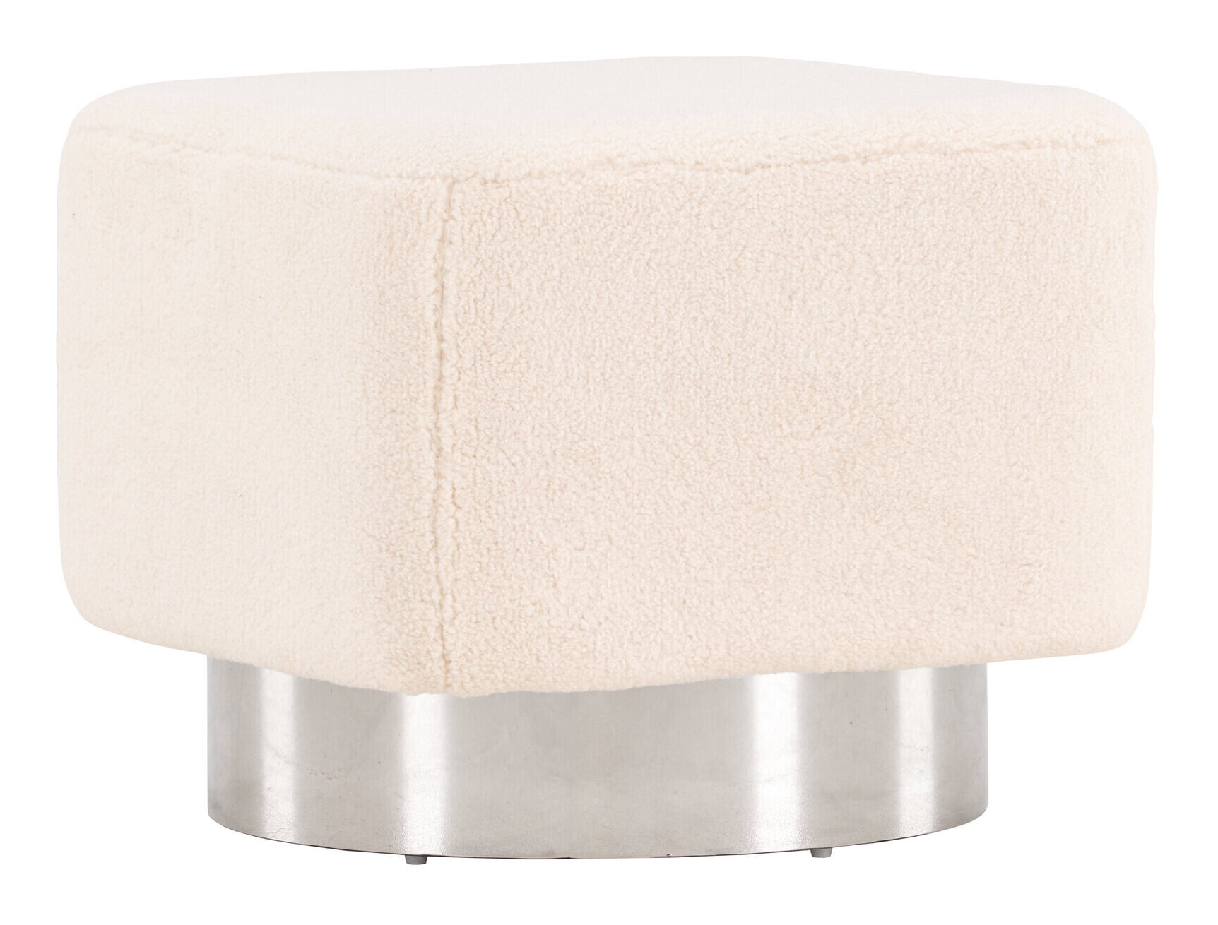 Nohr Poef 'Montey' Fleece, kleur Off White