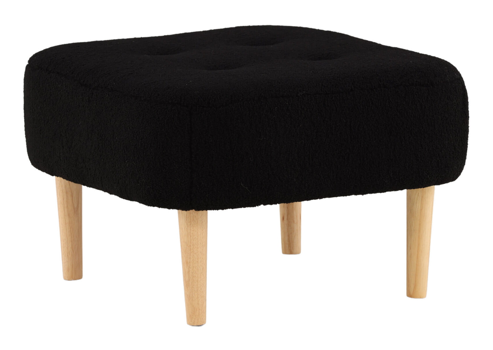 Nohr Poef 'Sapna' Teddy, kleur Zwart