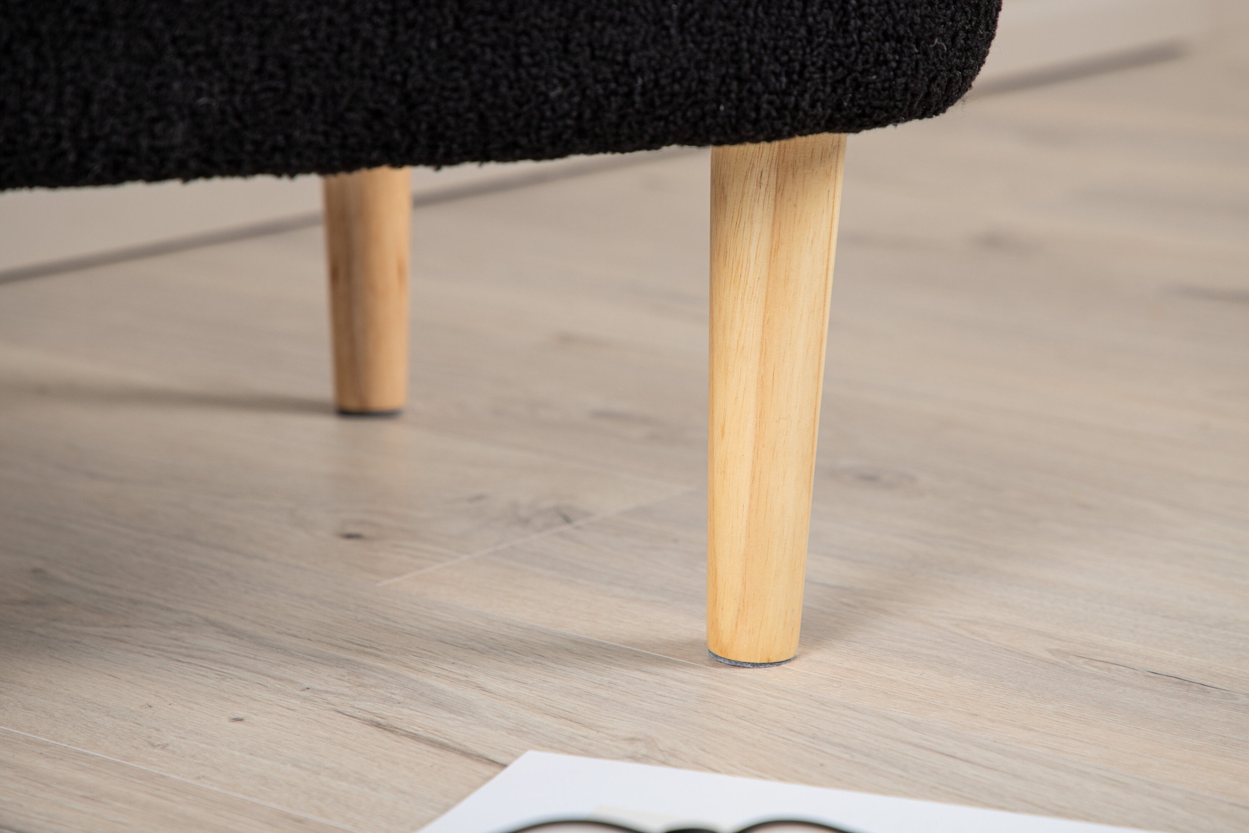 Nohr Poef 'Sapna' Teddy, kleur Zwart