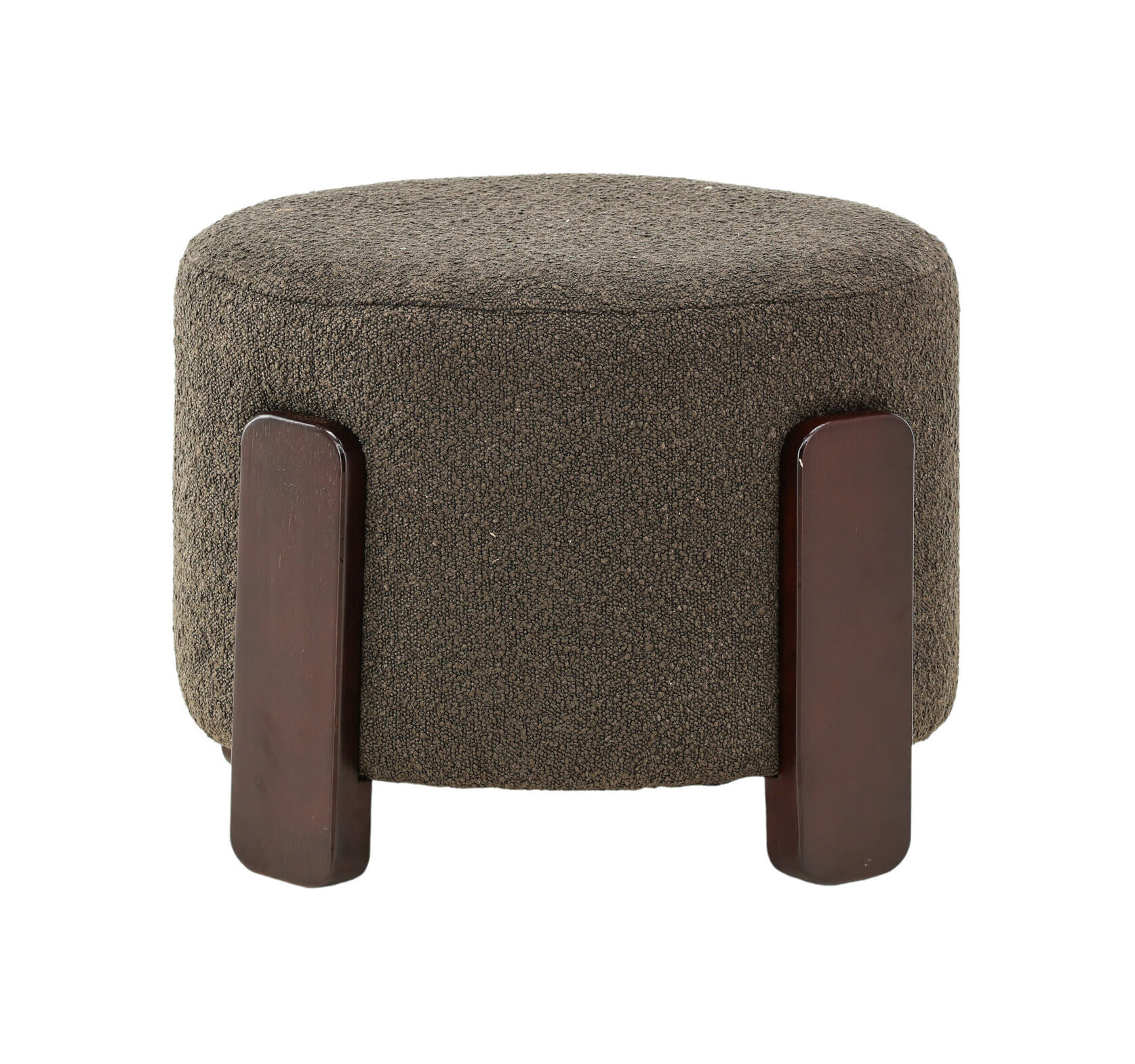 Nohr Hocker 'Zully' Bouclé, kleur Donkergrijs