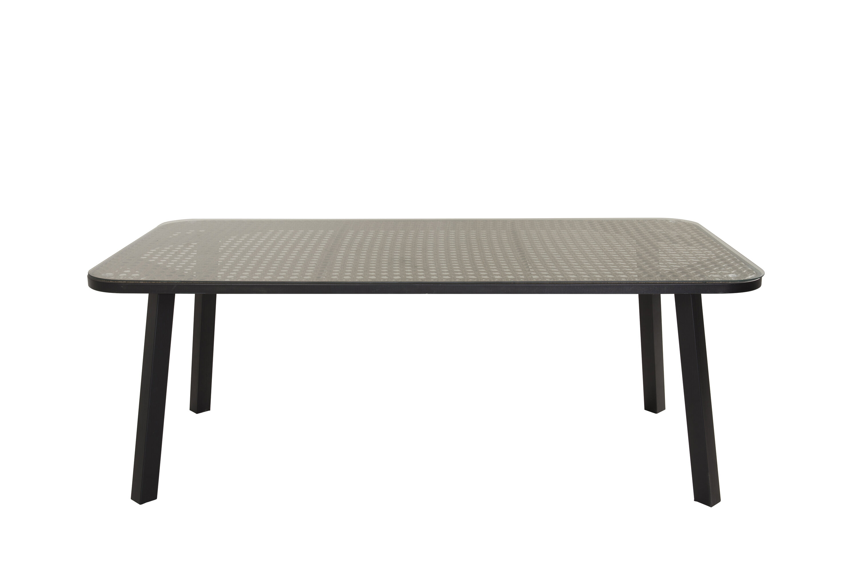 Nohr Tuintafel Leontyne Glas en wicker, 200 x 100cm - Beige