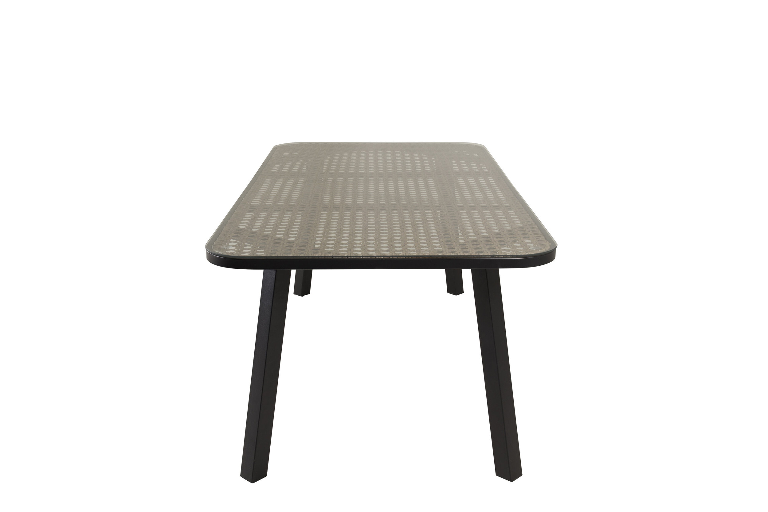 Nohr Tuintafel 'Leontyne' Glas en wicker, 200 x 100cm