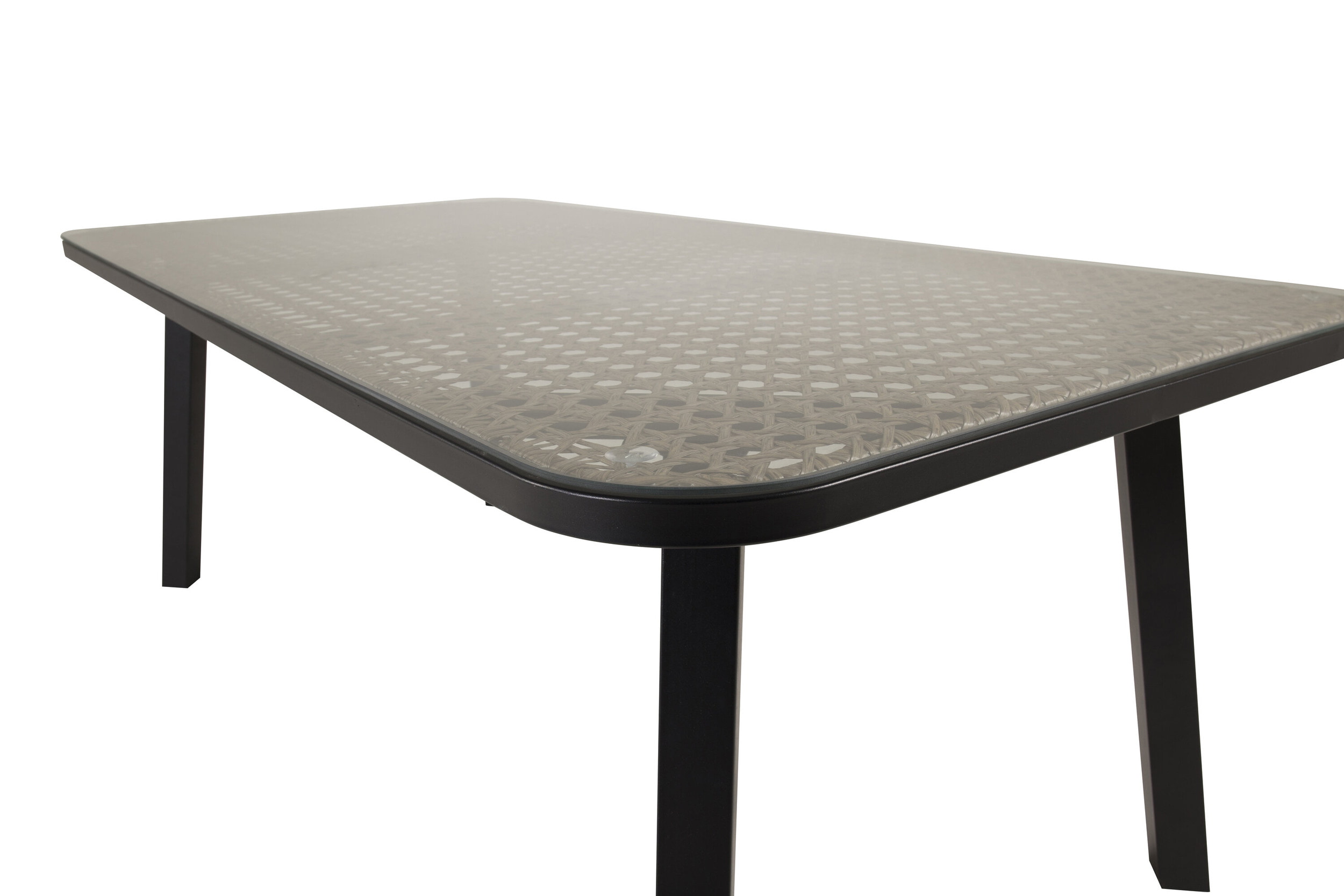 Nohr Tuintafel 'Leontyne' Glas en wicker, 200 x 100cm