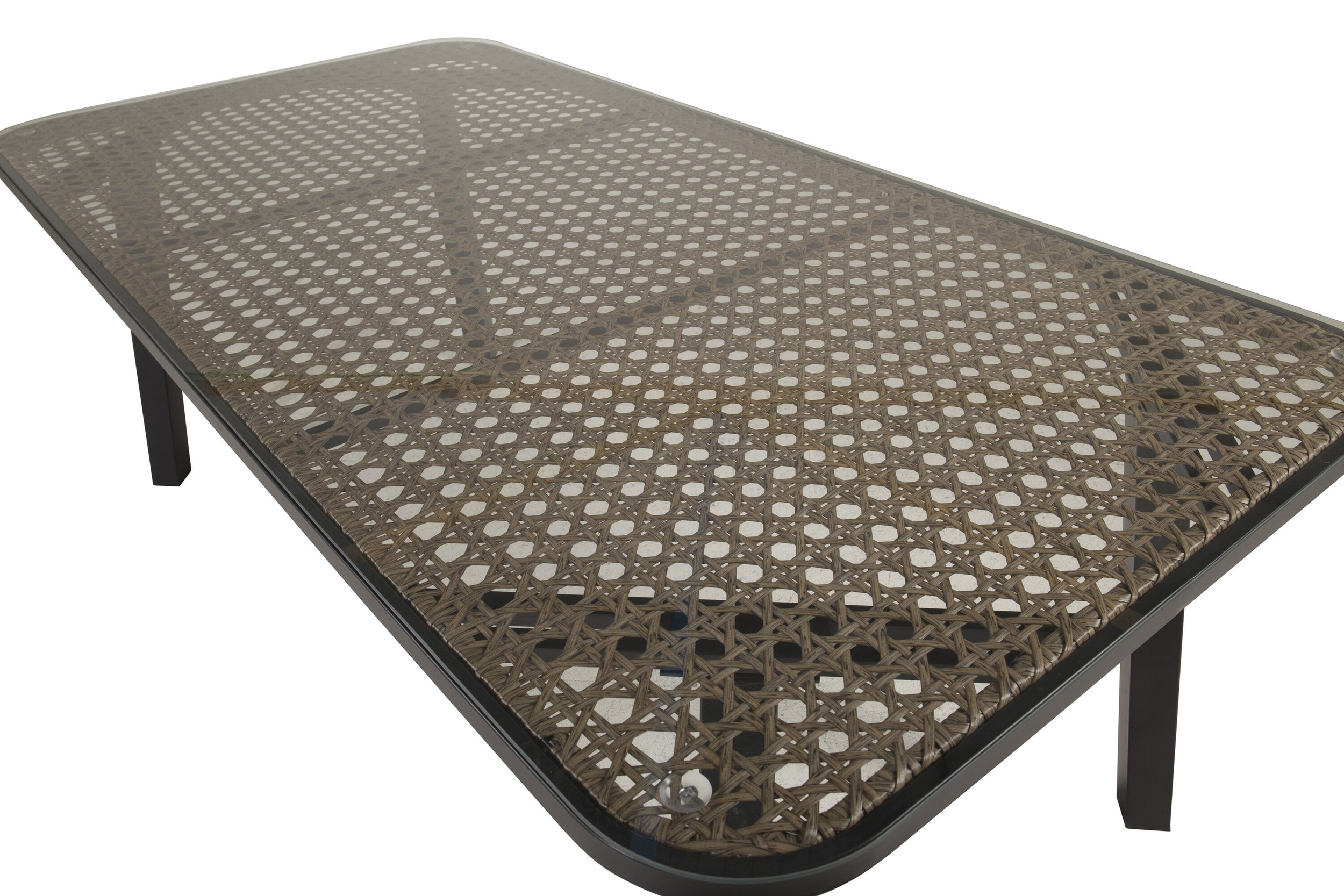 Nohr Tuintafel 'Leontyne' Glas en wicker, 200 x 100cm