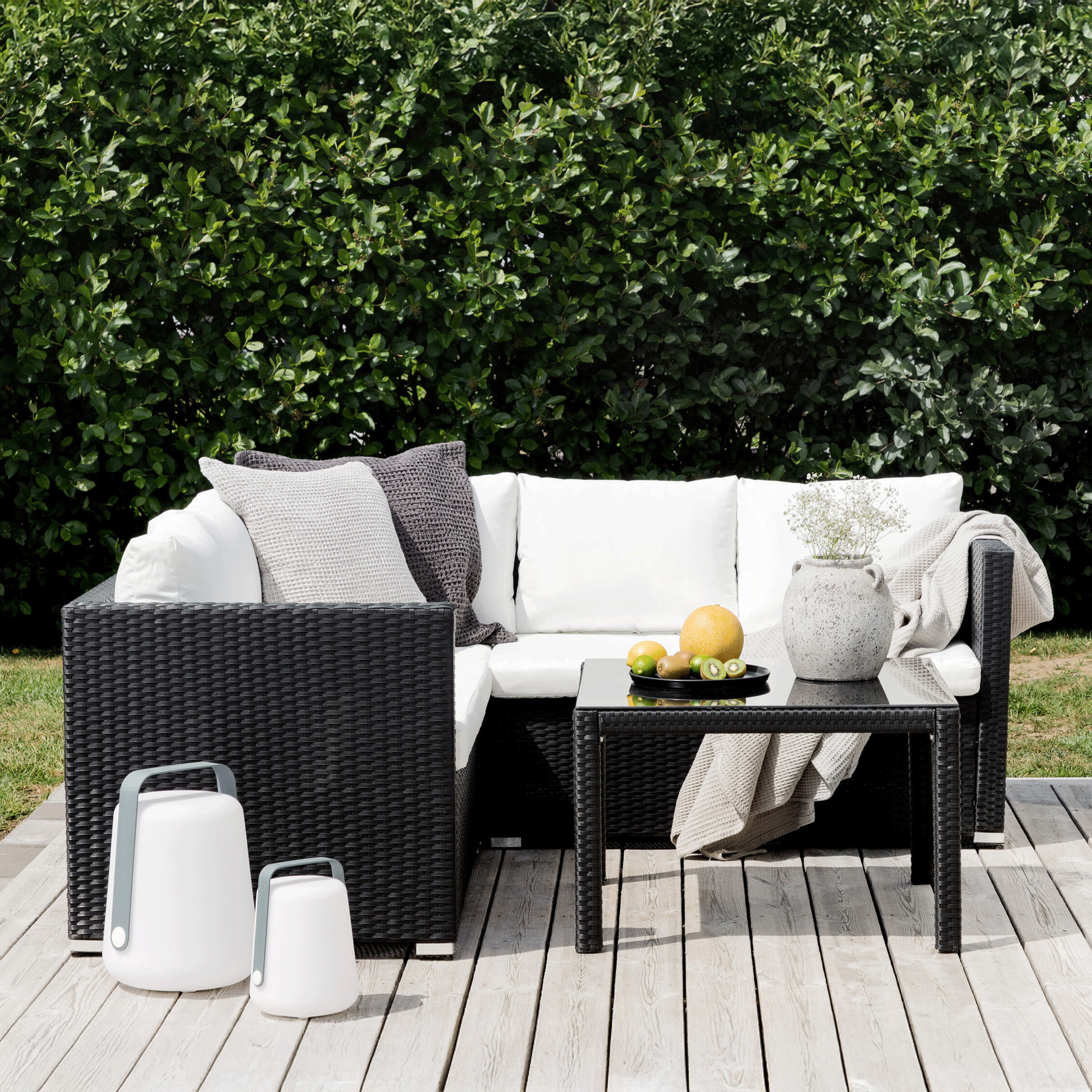 Nohr Loungeset 'Timoth' Wicker, Met hoekbank en tafel