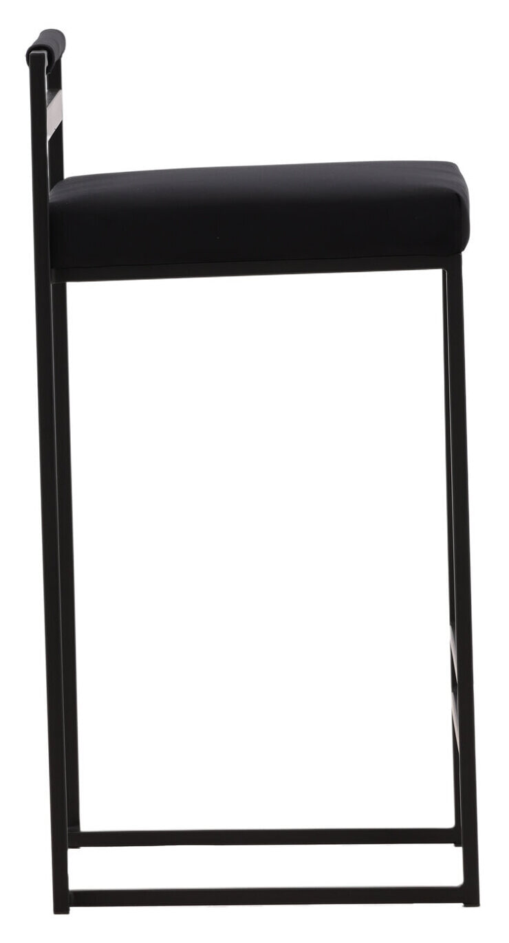 Nohr Barkruk 'Rudolfo' Velvet, kleur Zwart (zithoogte 66cm)