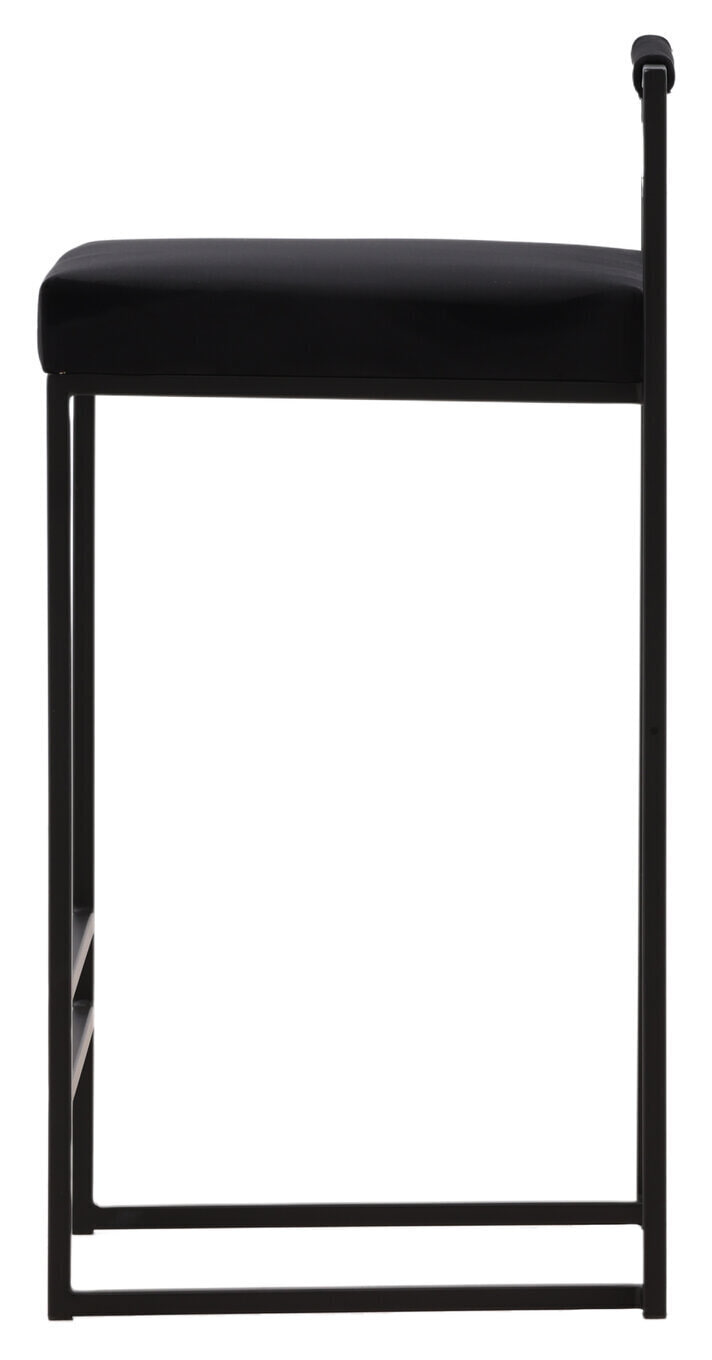 Nohr Barkruk 'Rudolfo' Velvet, kleur Zwart (zithoogte 66cm)