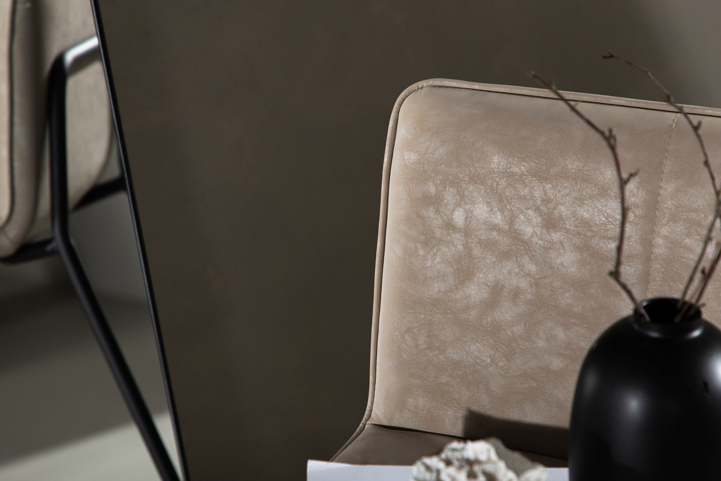 Nohr Barkruk 'Sheridan' Microvezel, kleur Beige (zithoogte 64cm)