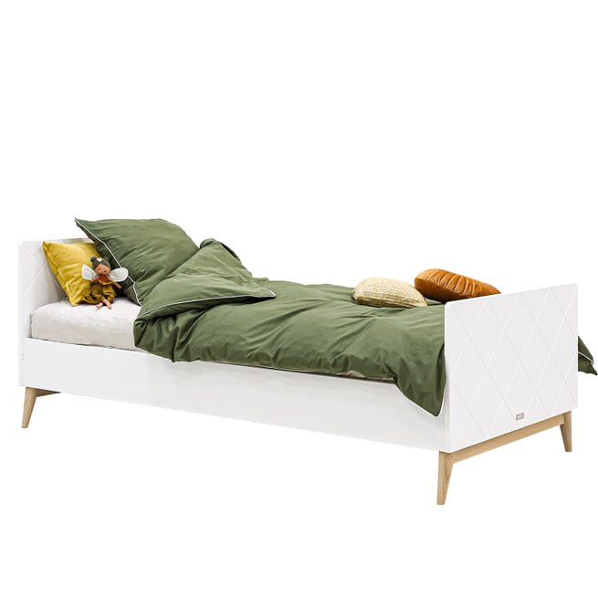 Bopita Bed 'Paris' 90 x 200cm, kleur wit / eiken