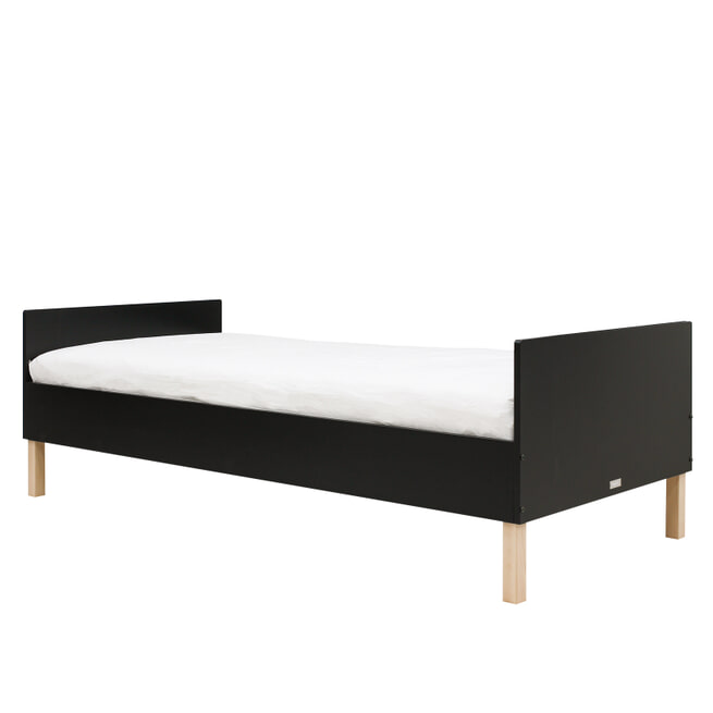 Bopita Bed 'Floris' 90 x 200cm, kleur mat zwart / naturel