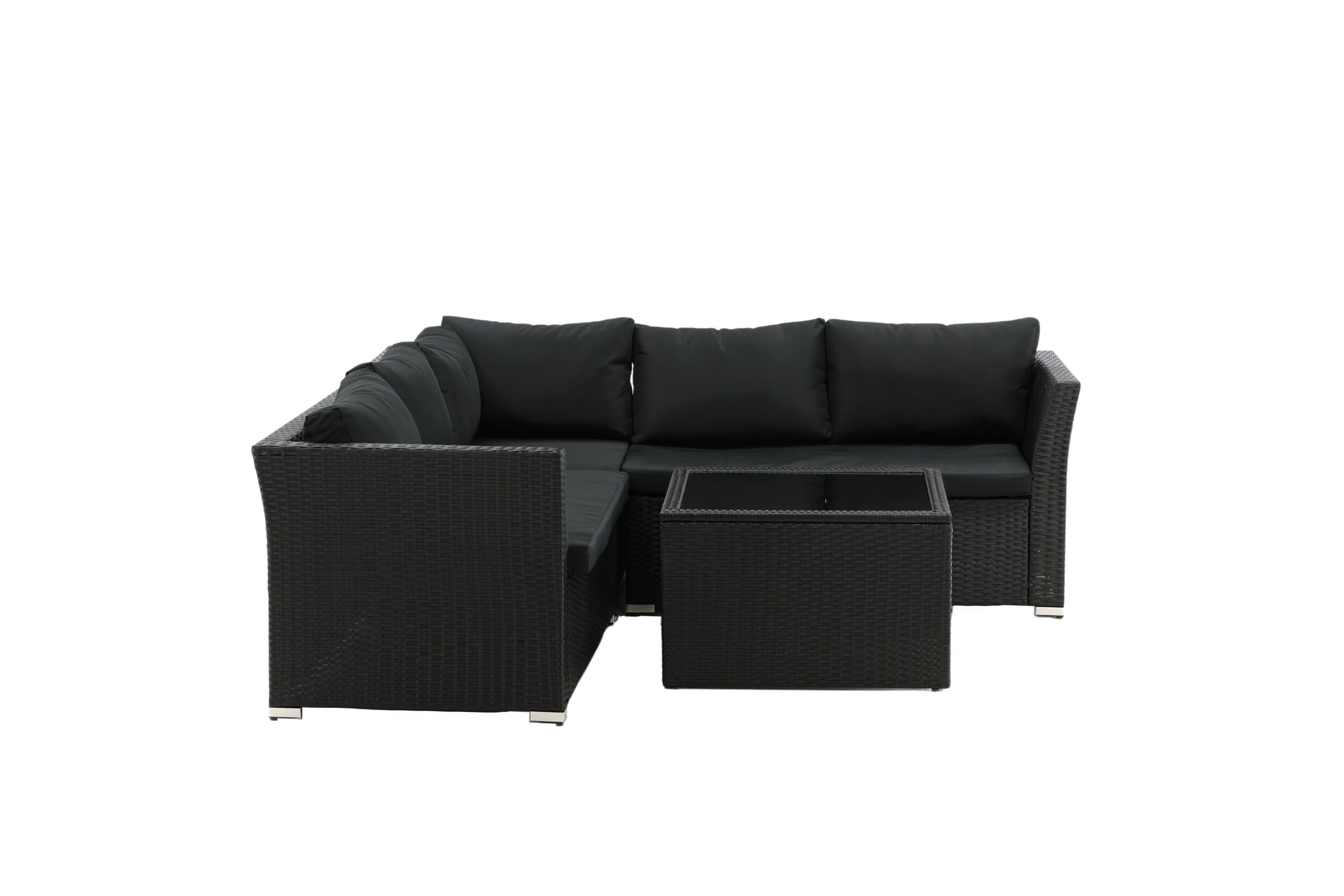 Nohr Loungeset 'Melandie' Met hoekbank en tafel, kleur Zwart