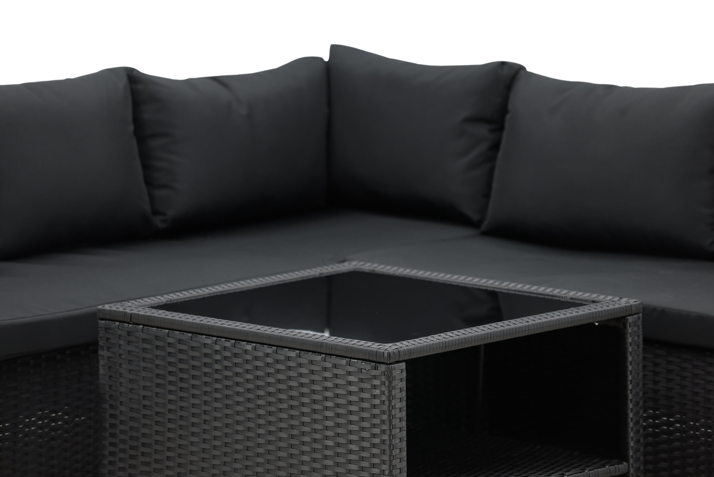 Nohr Loungeset 'Melandie' Met hoekbank en tafel, kleur Zwart