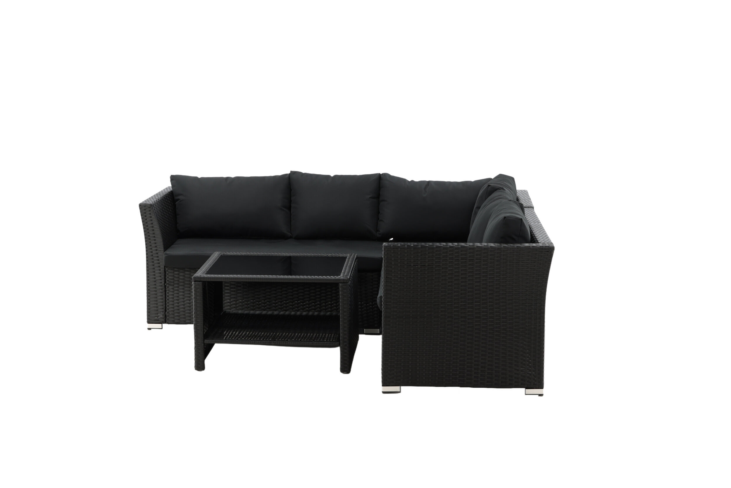 Nohr Loungeset 'Melandie' Met hoekbank en tafel, kleur Zwart