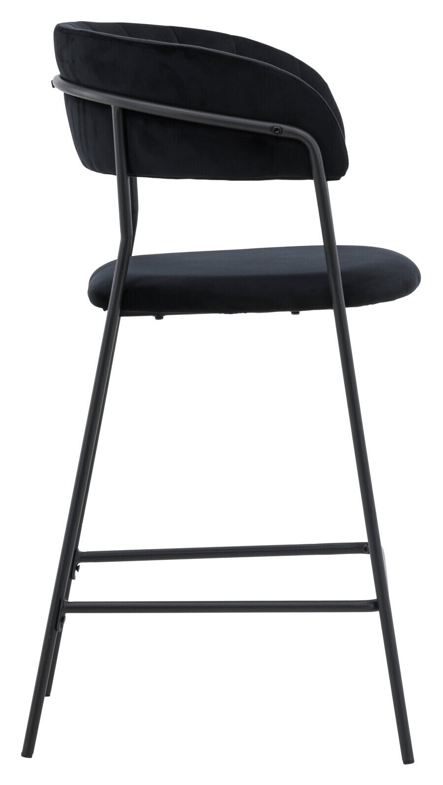 Nohr Barkruk 'Delmy' Velvet (zithoogte 61cm), kleur Zwart