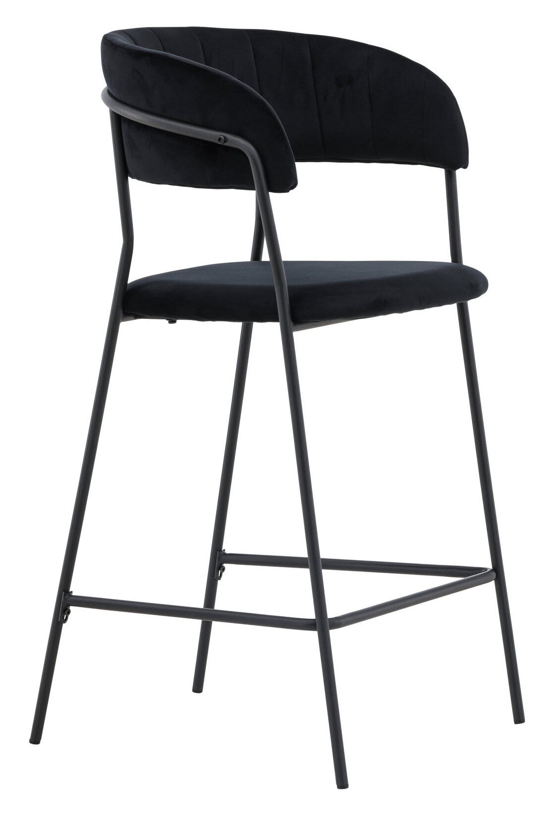 Nohr Barkruk 'Delmy' Velvet (zithoogte 61cm), kleur Zwart