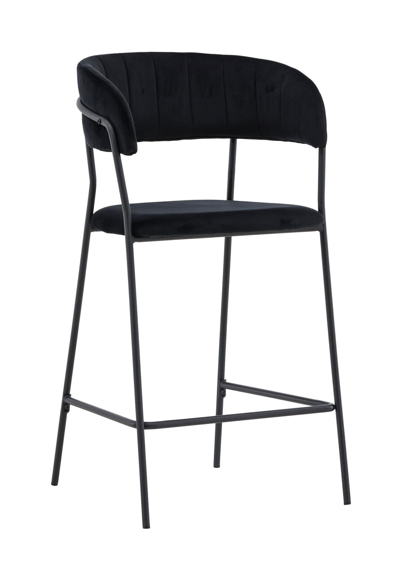 Nohr Barkruk 'Delmy' Velvet (zithoogte 61cm), kleur Zwart