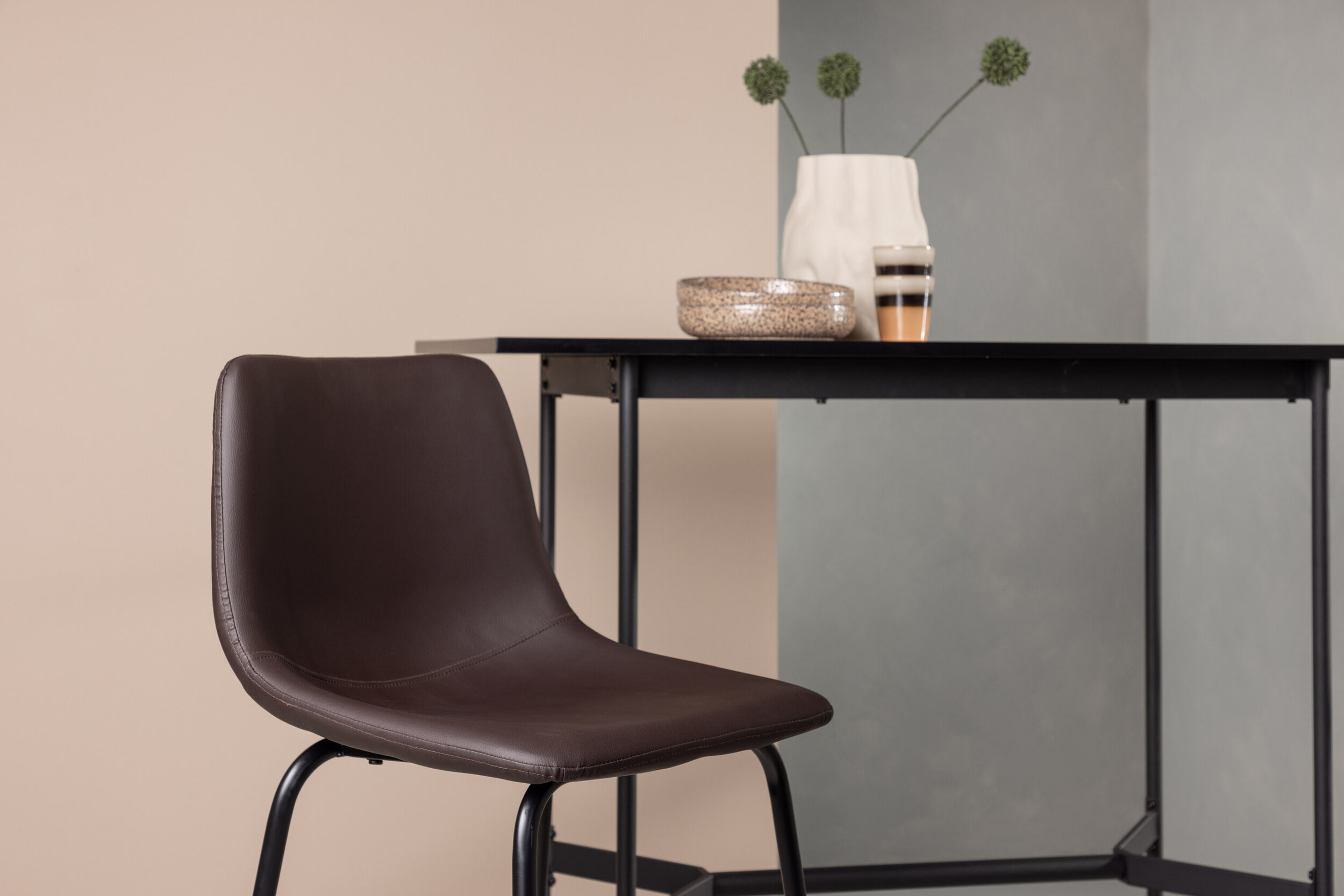 Nohr Barkruk 'Sherrika' Lederlook, kleur Bruin (zithoogte 75cm)