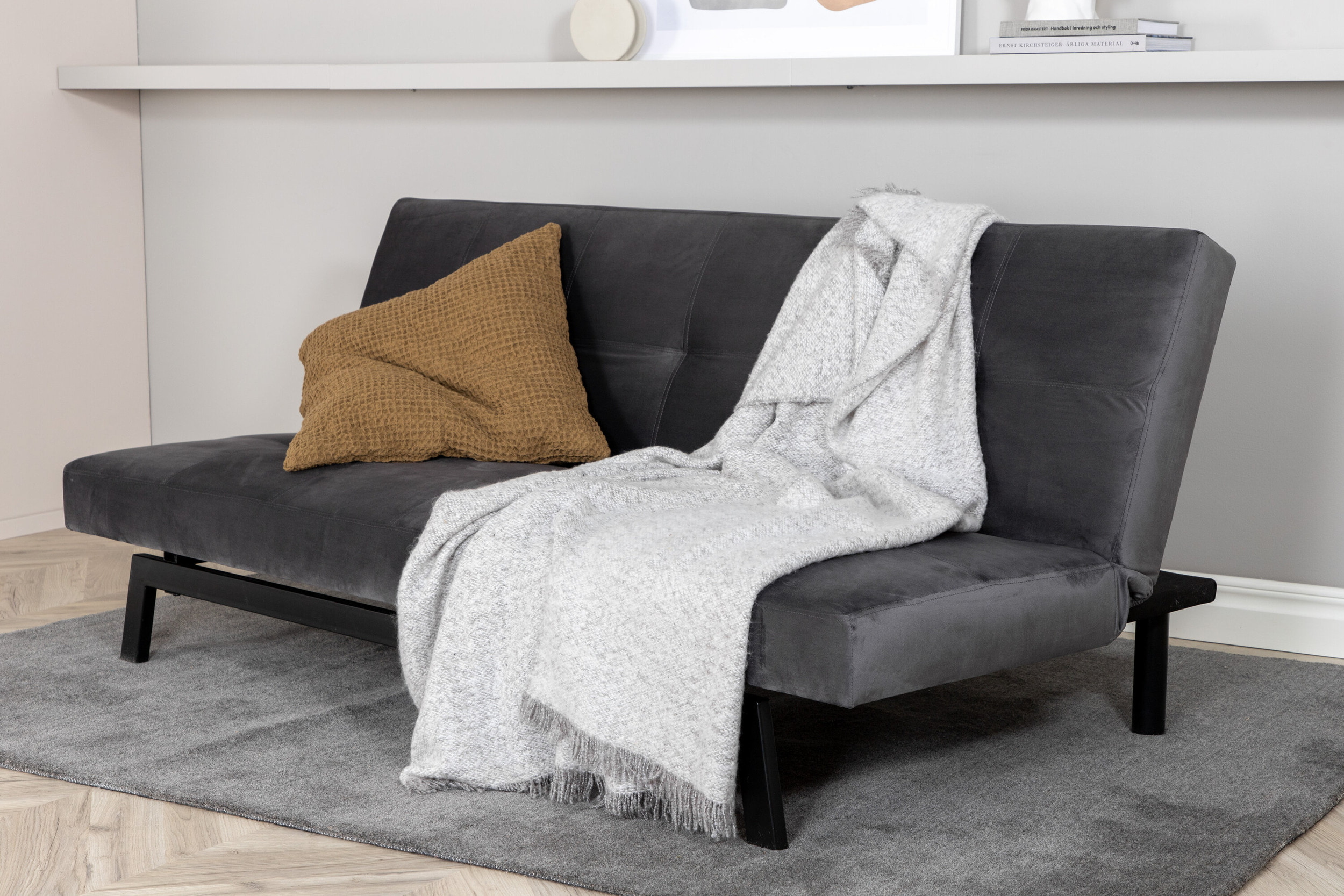 Nohr Slaapbank 'Rhesa' Velvet, kleur Grijs