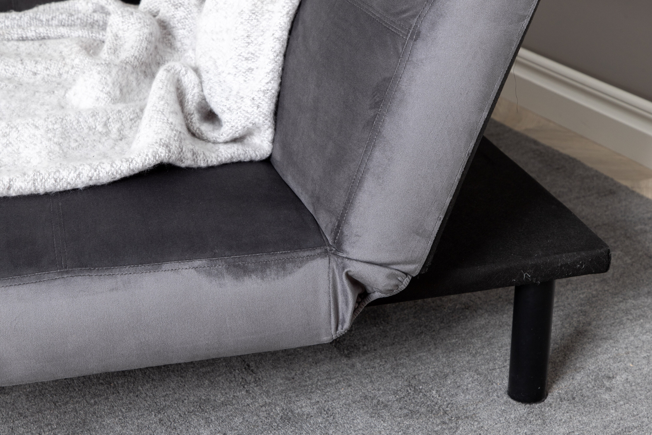 Nohr Slaapbank 'Rhesa' Velvet, kleur Grijs
