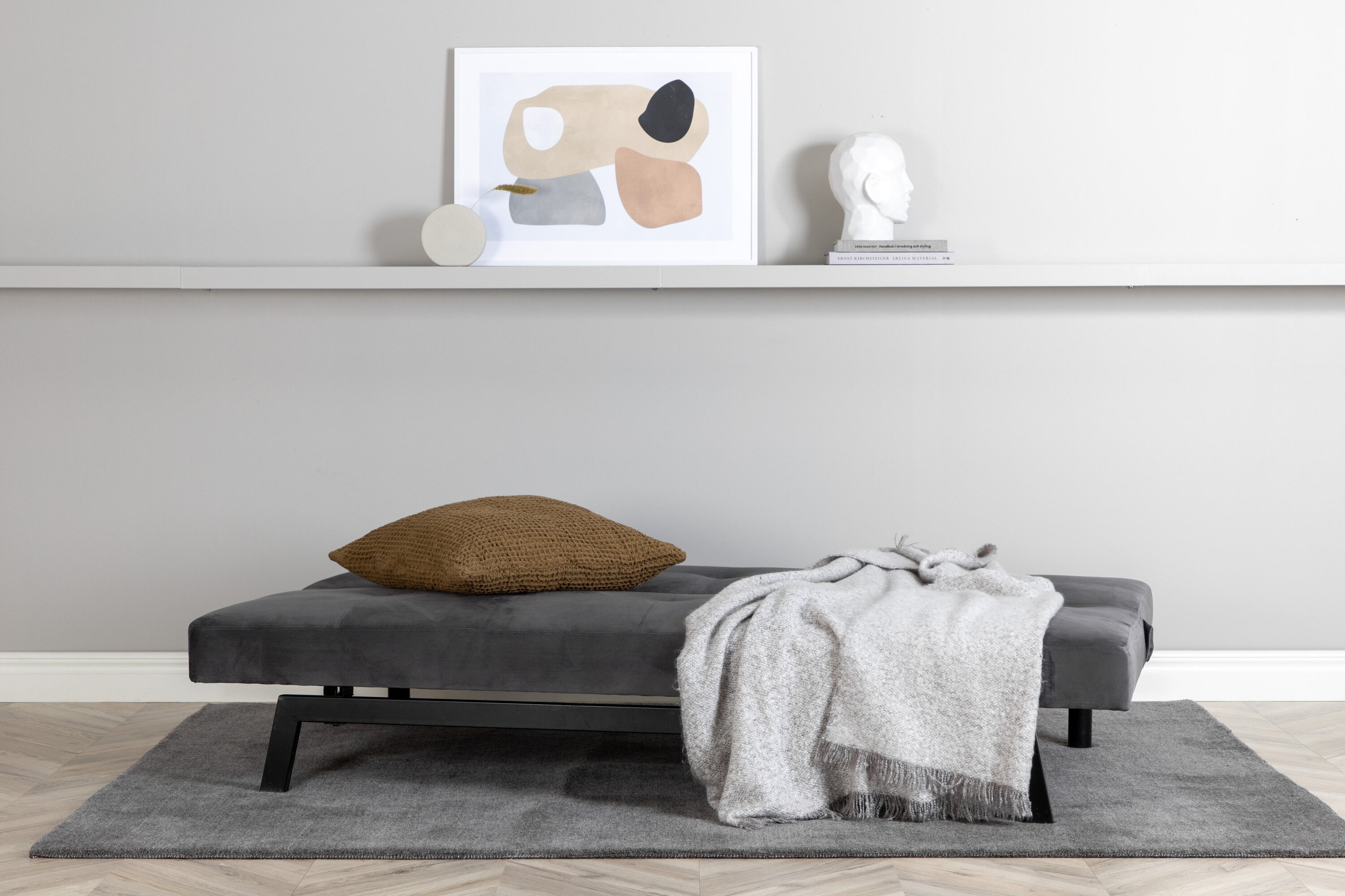 Nohr Slaapbank 'Rhesa' Velvet, kleur Grijs