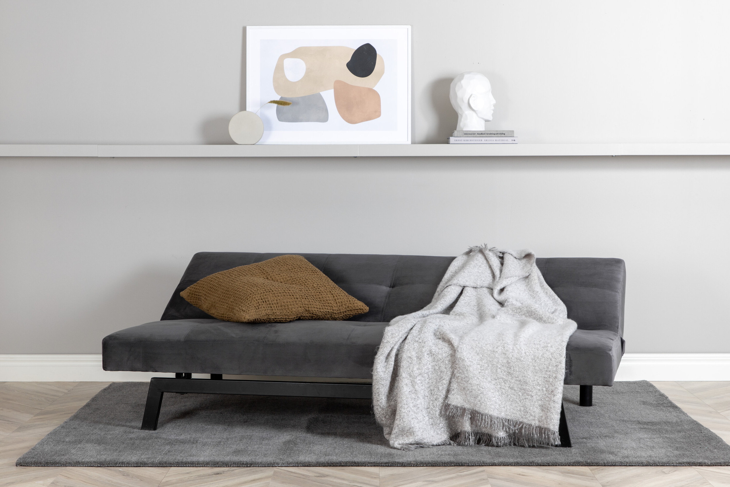 Nohr Slaapbank 'Rhesa' Velvet, kleur Grijs