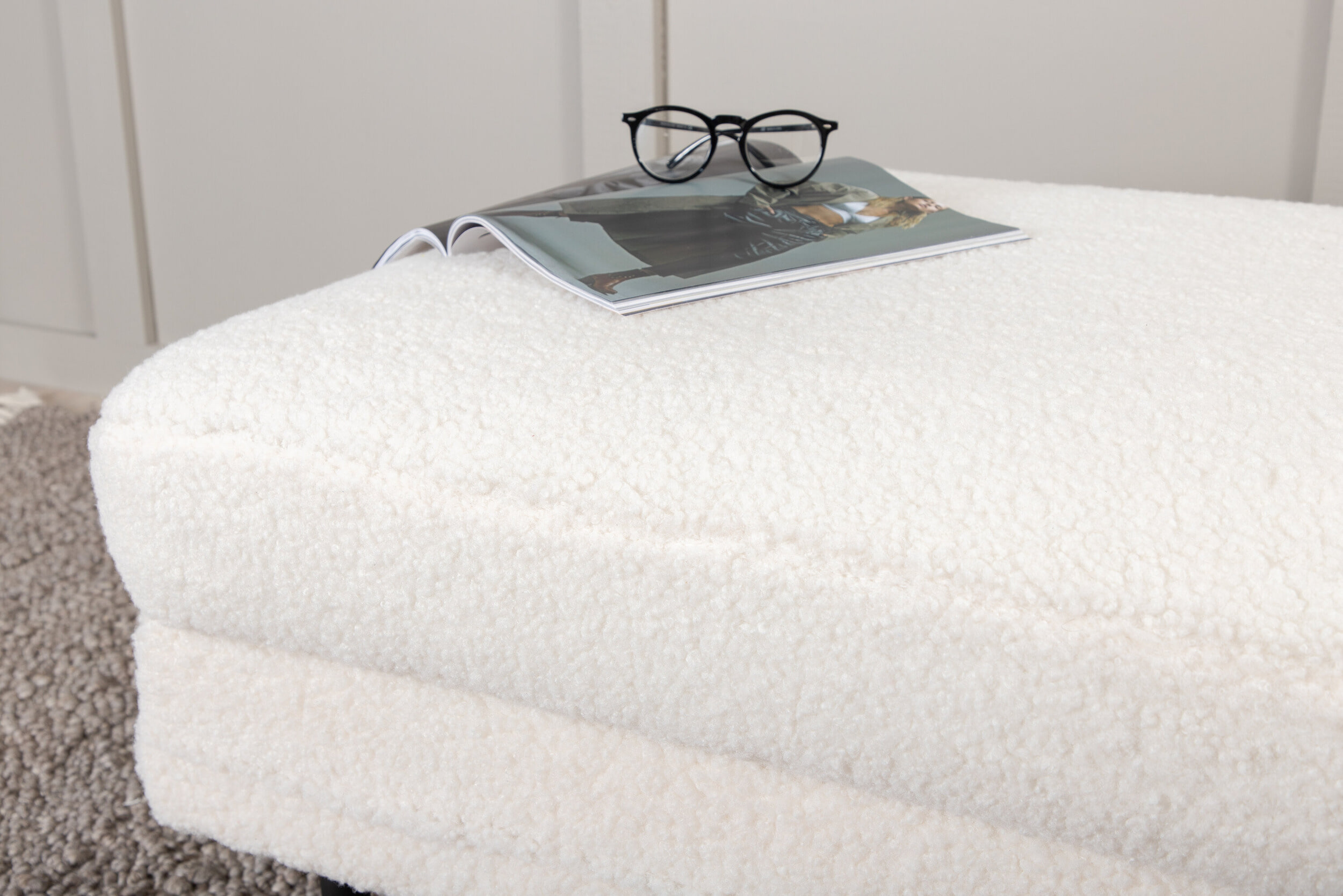 Nohr Hocker 'Tylan' Teddy, kleur Wit