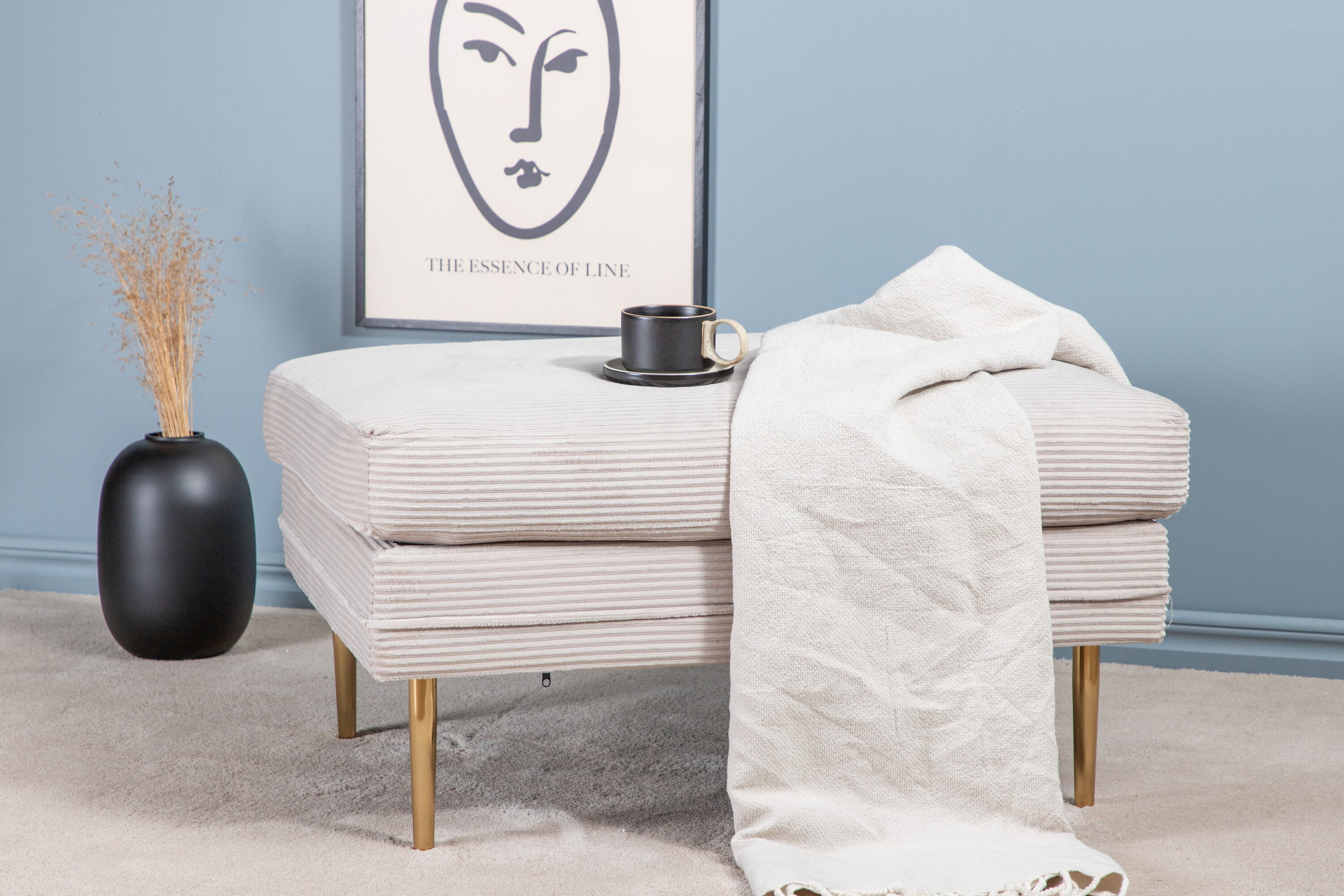 Nohr Hocker 'Tylan' Rib, kleur Grijs