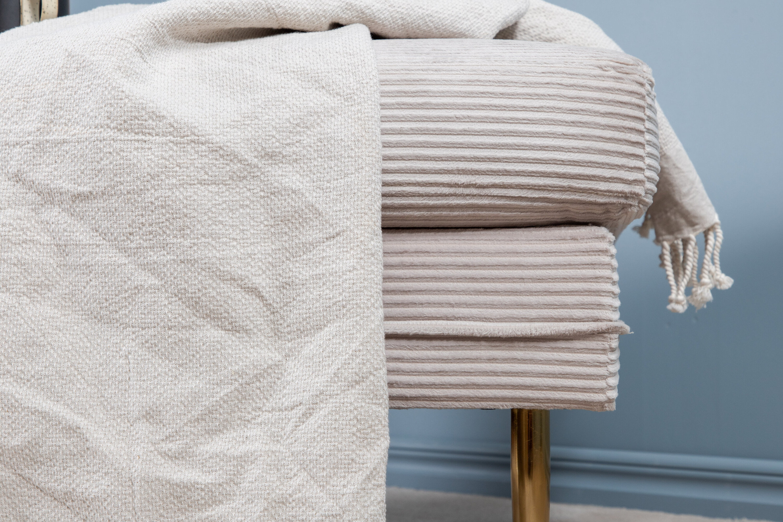 Nohr Hocker 'Tylan' Rib, kleur Grijs