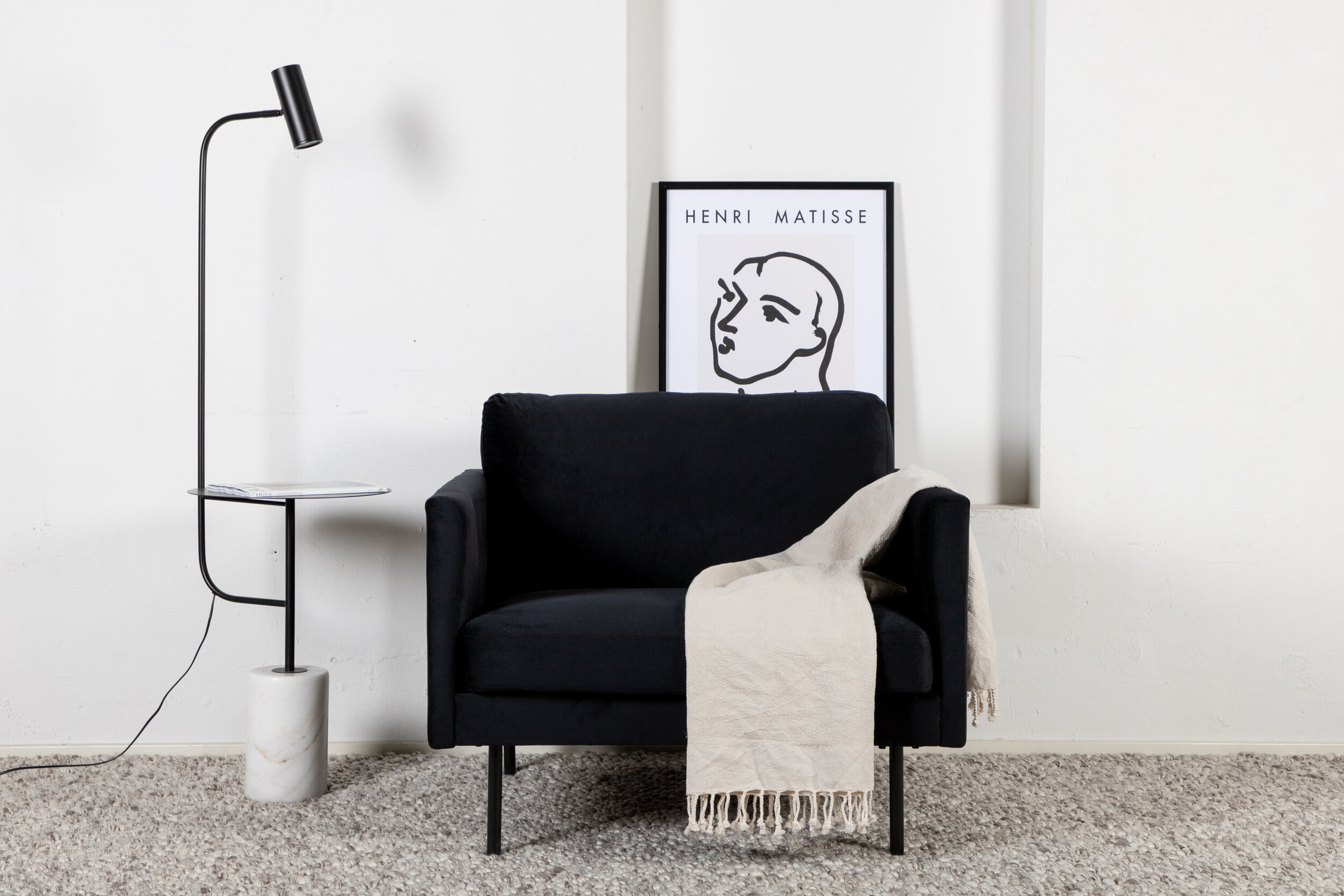 Nohr Fauteuil 'Bladimir' Velvet, kleur Zwart