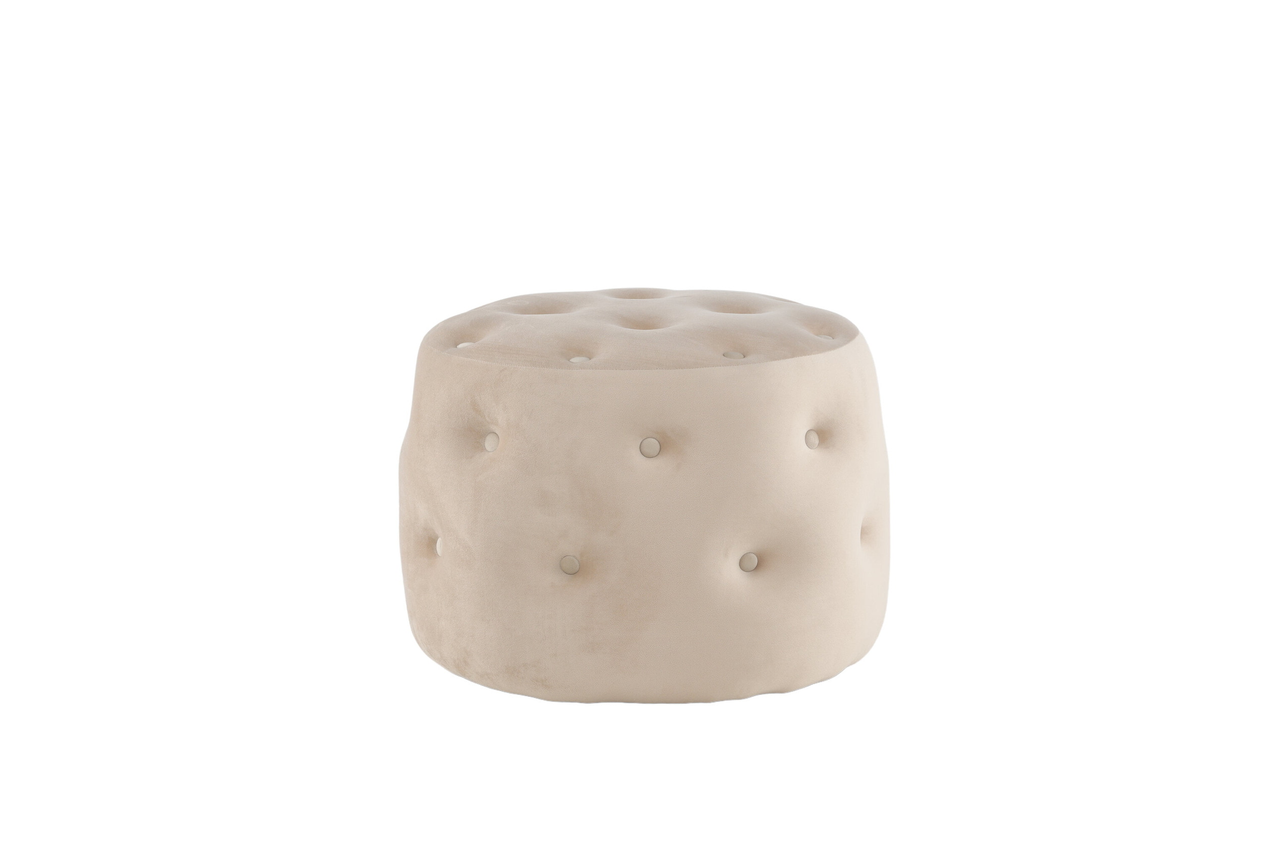 Nohr Poef 'Melony' Velvet, kleur Beige