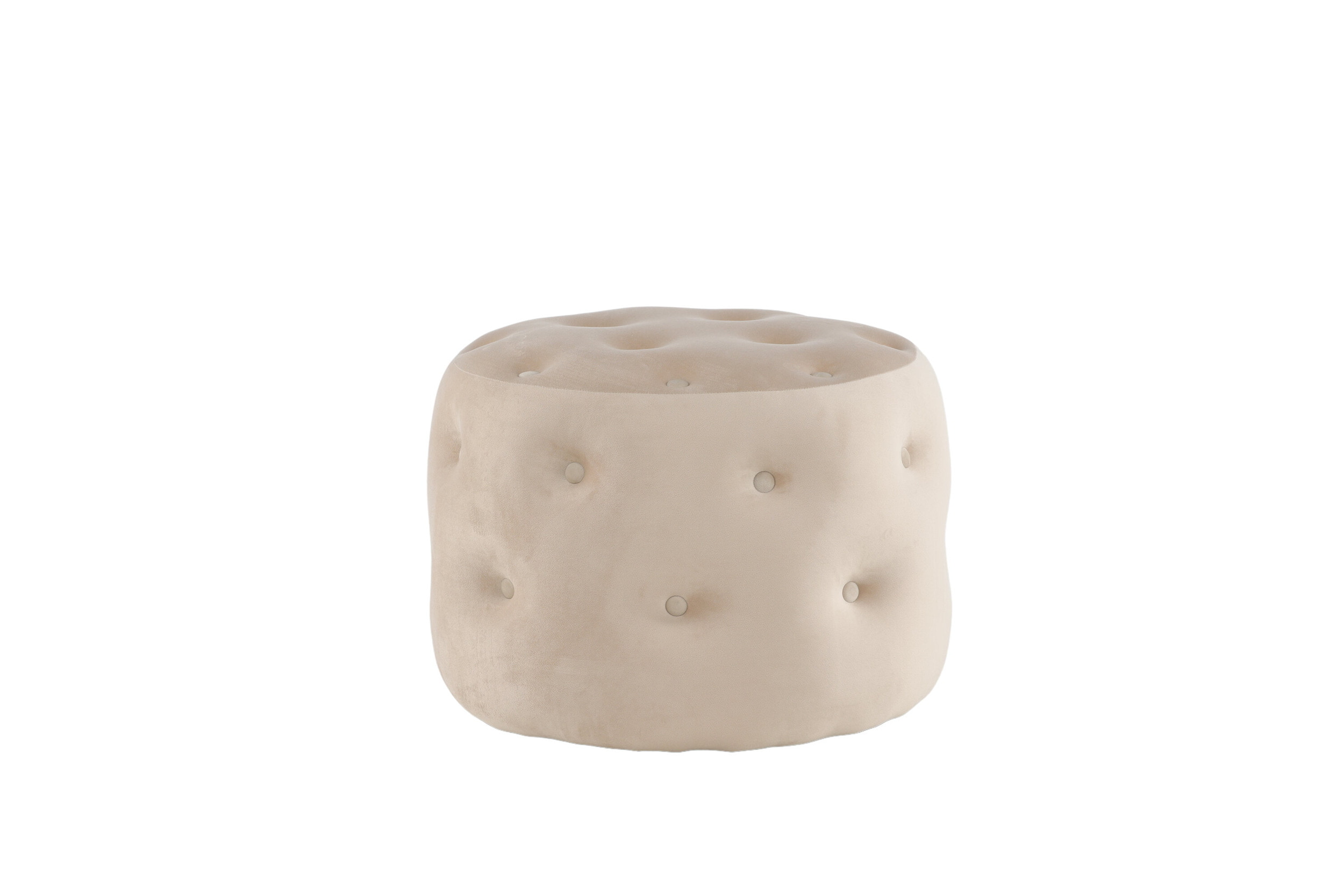 Nohr Poef 'Melony' Velvet, kleur Beige