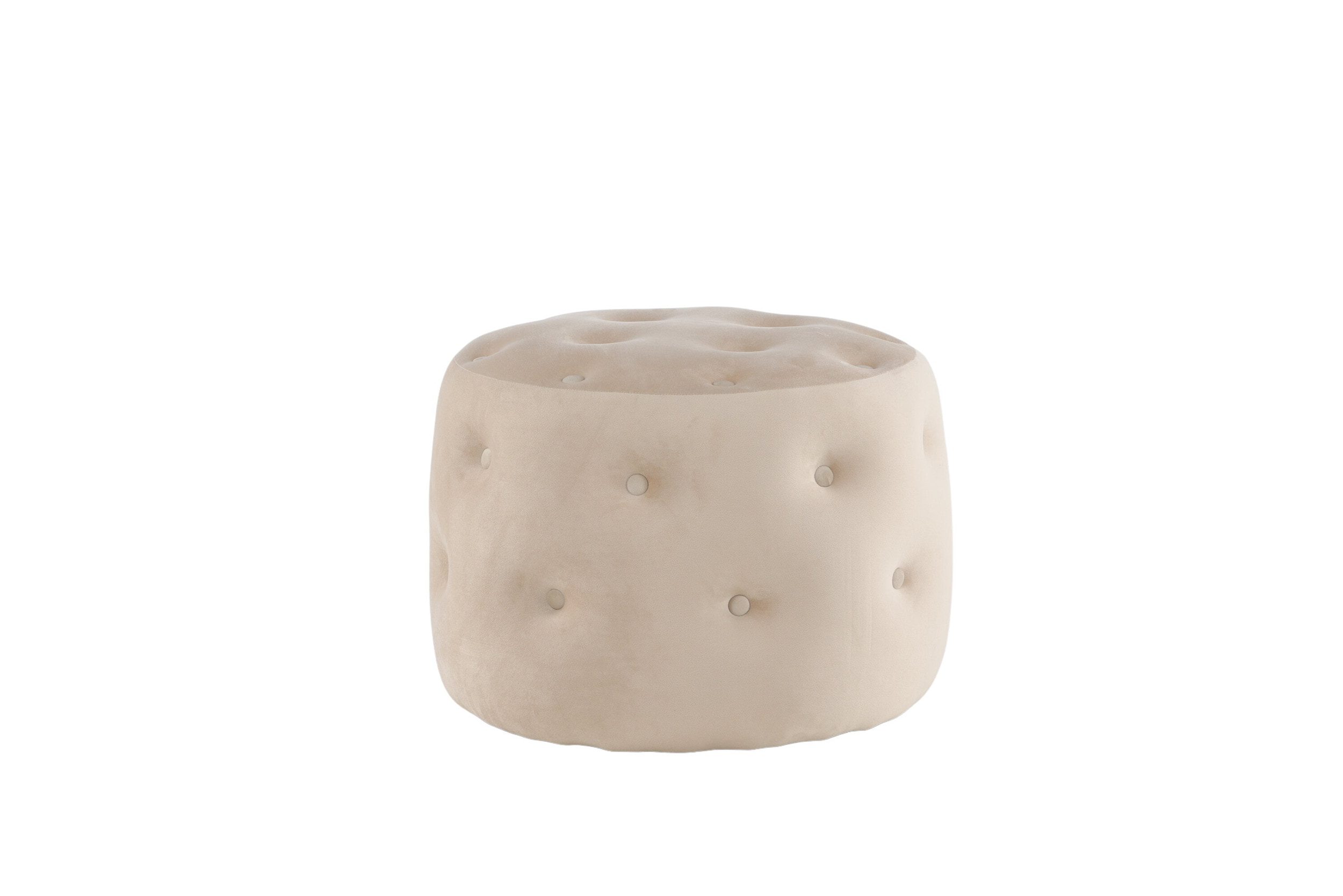 Nohr Poef 'Melony' Velvet, kleur Beige